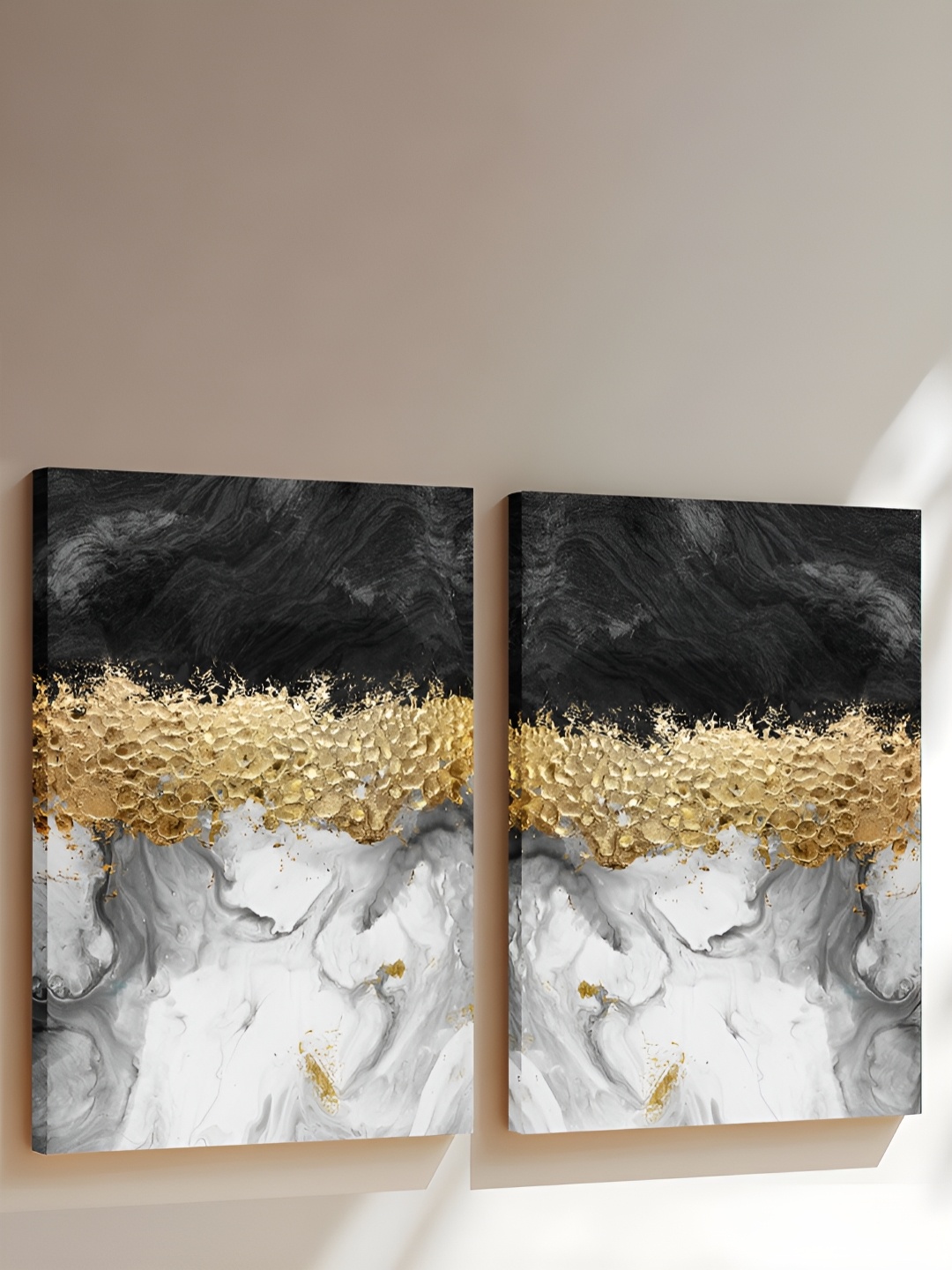 

Art Street White & Black 2 Pieces Canvas Abstract Painting Wall Arts