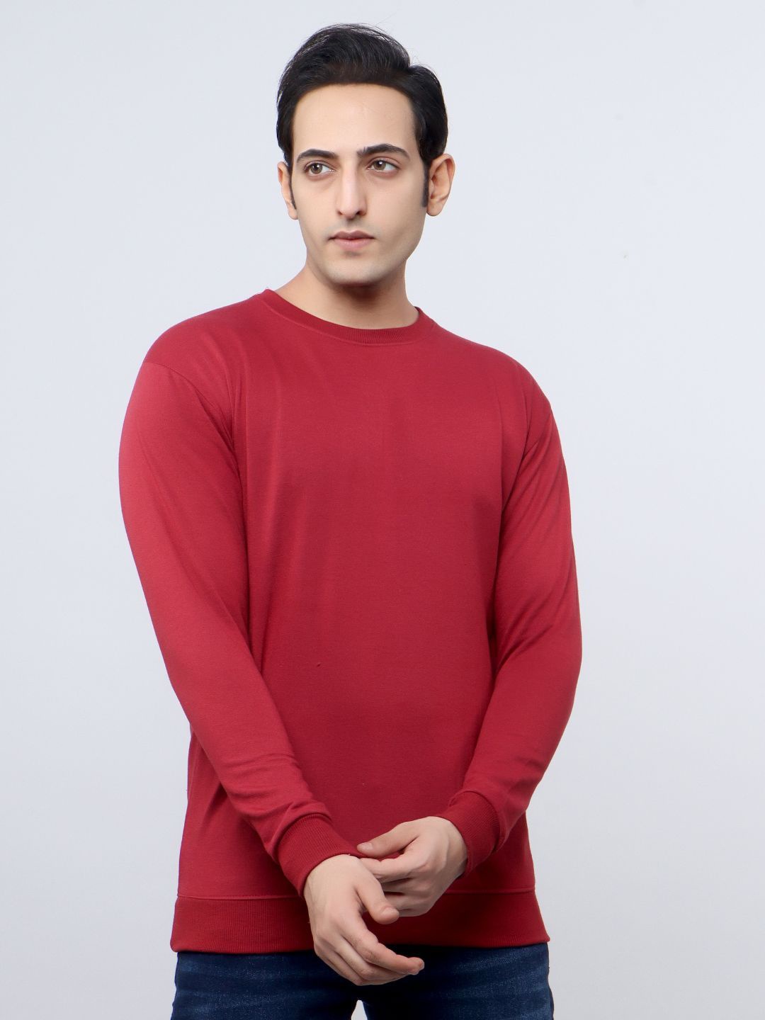 

Qure Vintage Men Round Neck Sweatshirt, Red