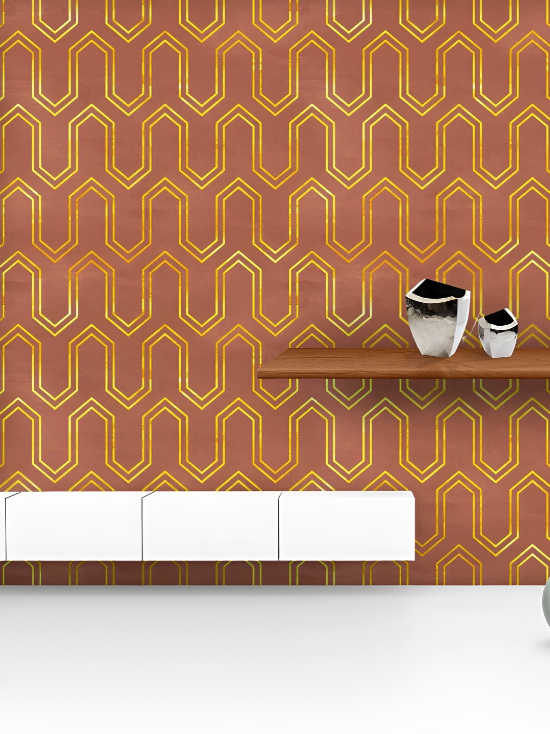 

ArtzFolio Printed UV-Resistant Anti-Bacterial Deco Geometric Pattern Peel & Stick Wallpaper, Multi