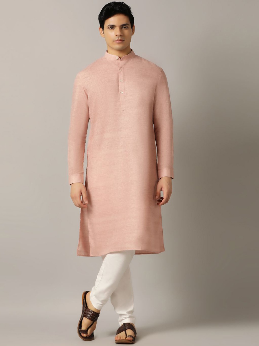 

Modi Kurta Mandarin Collar Straight Kurtas, Pink