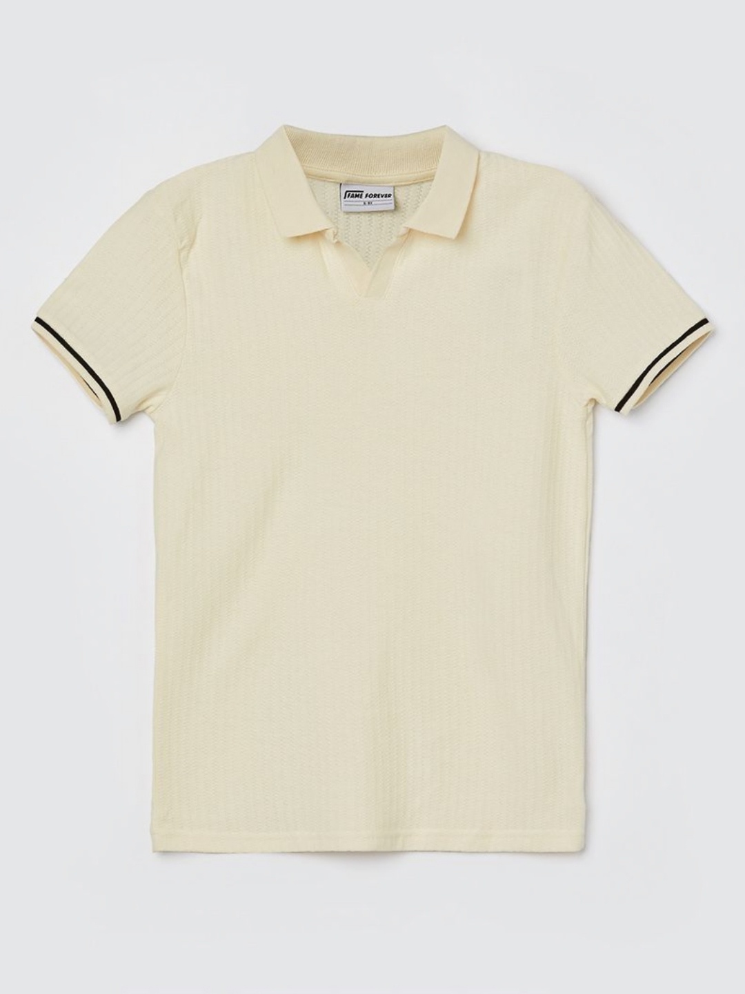 

Fame Forever by Lifestyle Boys Polo Collar T-shirt, Off white