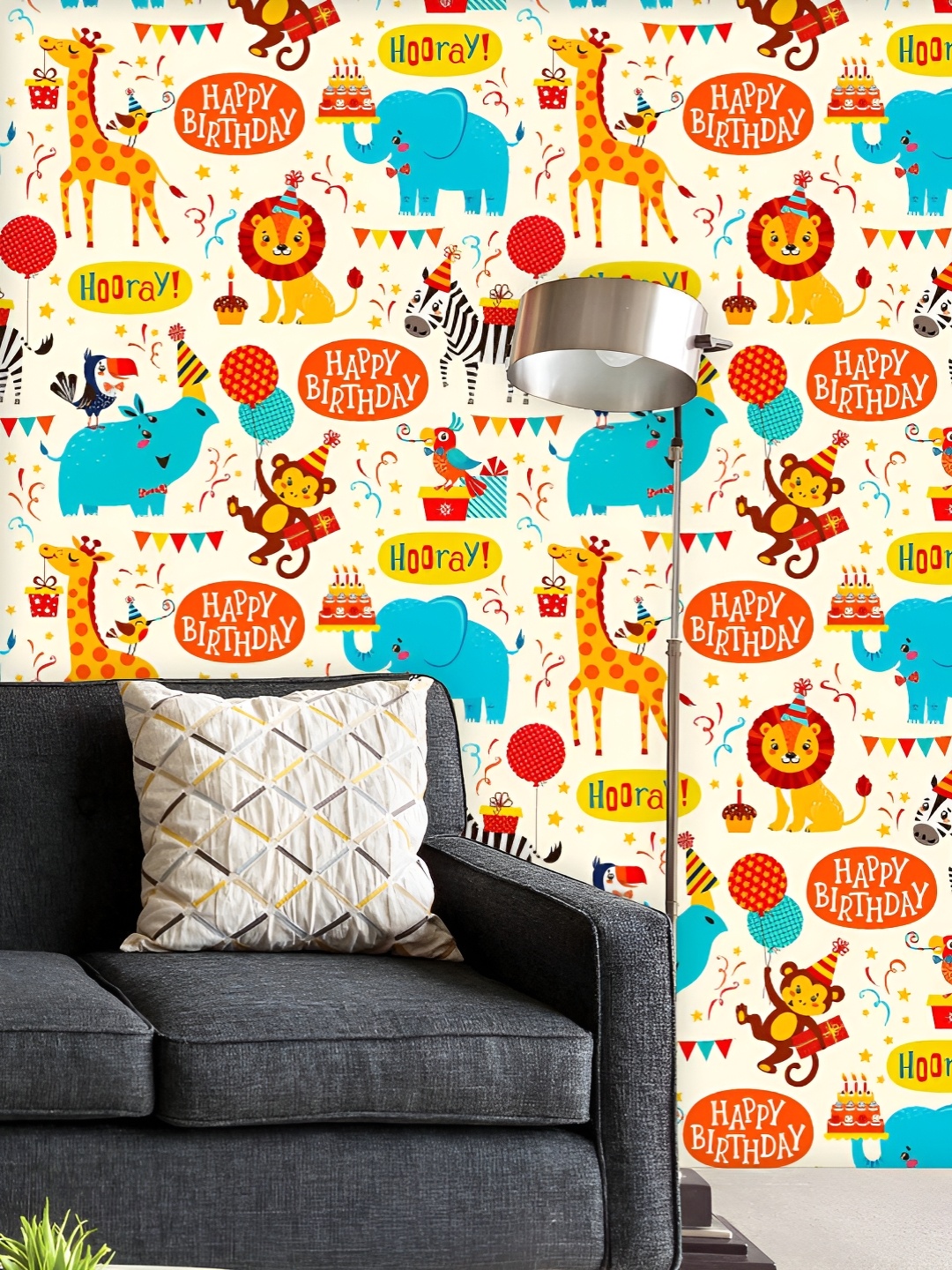 

ArtzFolio Printed UV-Resistant Anti-Bacterial Animal Pattern Peel & Stick Wallpaper, Multi