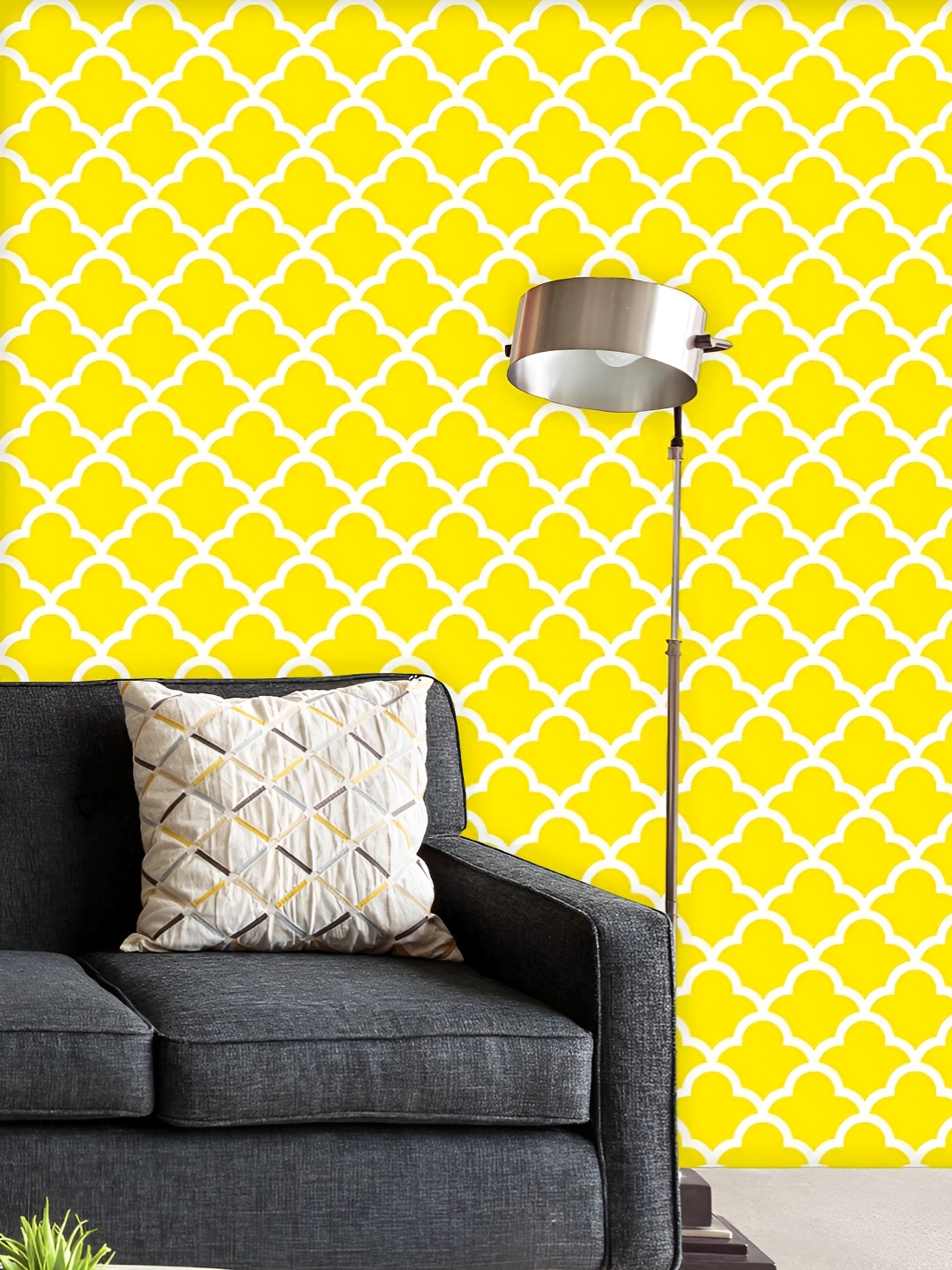 

ArtzFolio Printed UV-Resistant Anti-Bacterial Quatrefoil Waves Peel & Stick Wallpaper, Multi