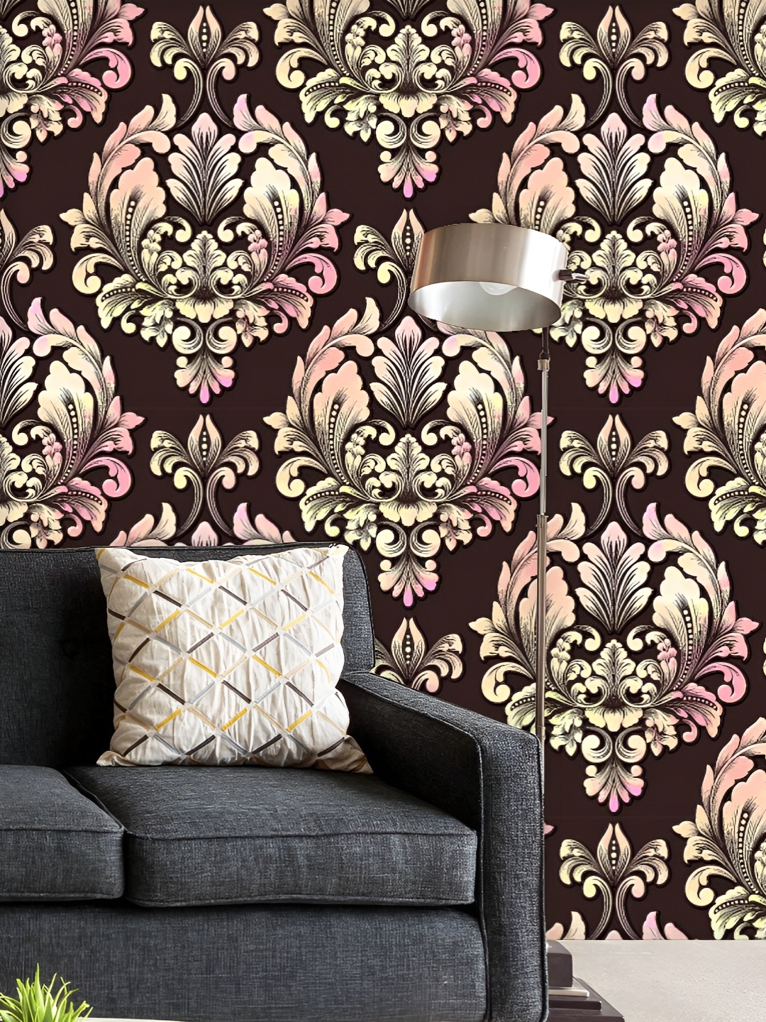 

ArtzFolio Printed UV-Resistant Anti-Bacterial Damask Texture Peel & Stick Wallpaper, Multi