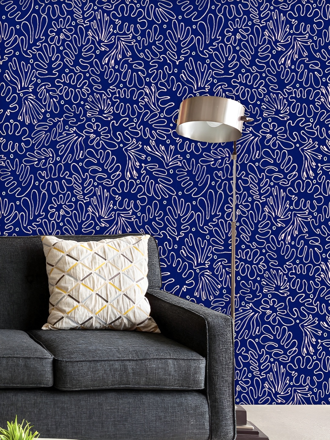 

ArtzFolio Printed UV-Resistant Anti-Bacterial Repeat Abstract Leaves Peel & Stick Wallpaper, Multi