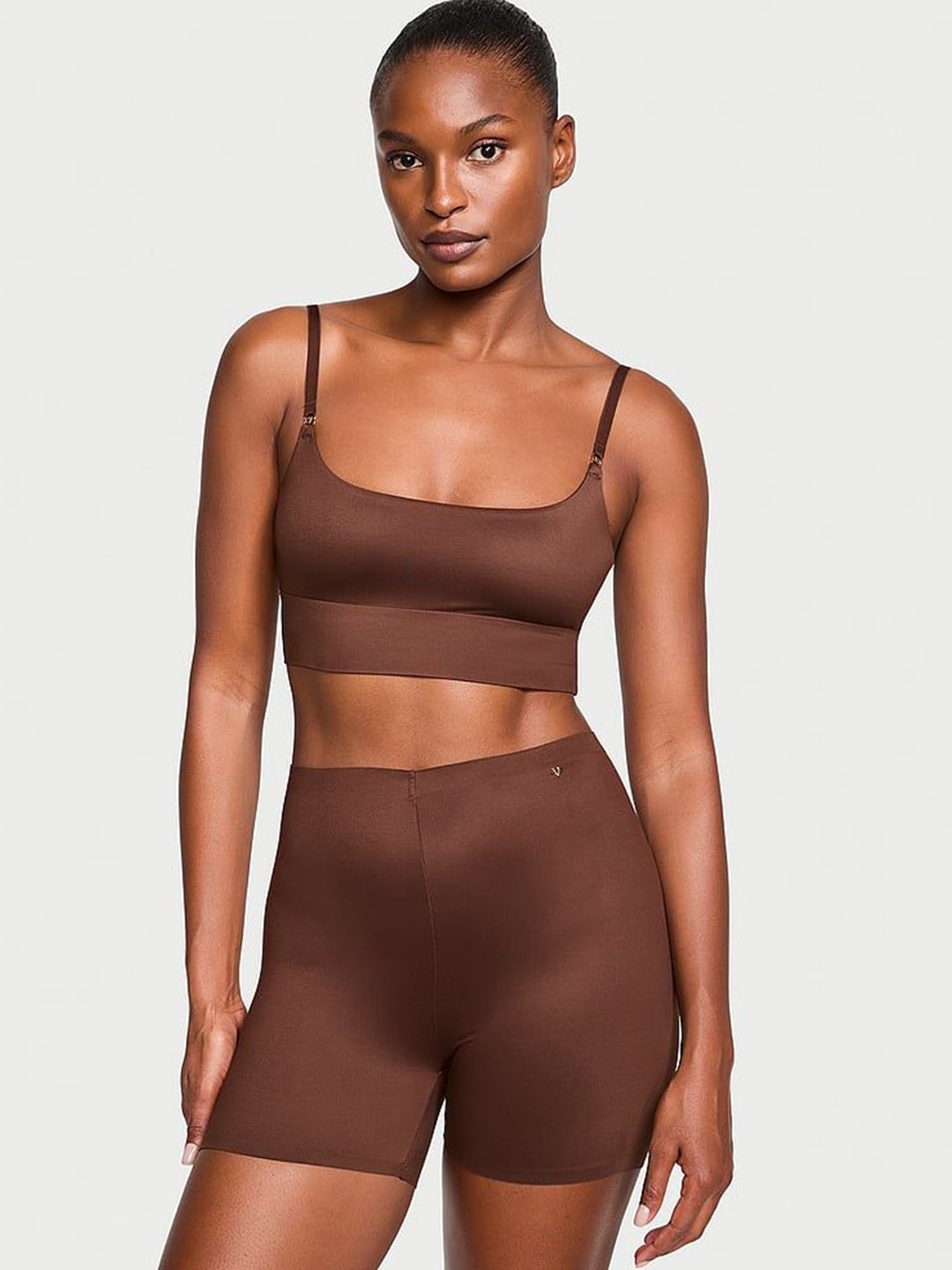 

Victoria's Secret Women High-Rise Sports Shorts, Brown