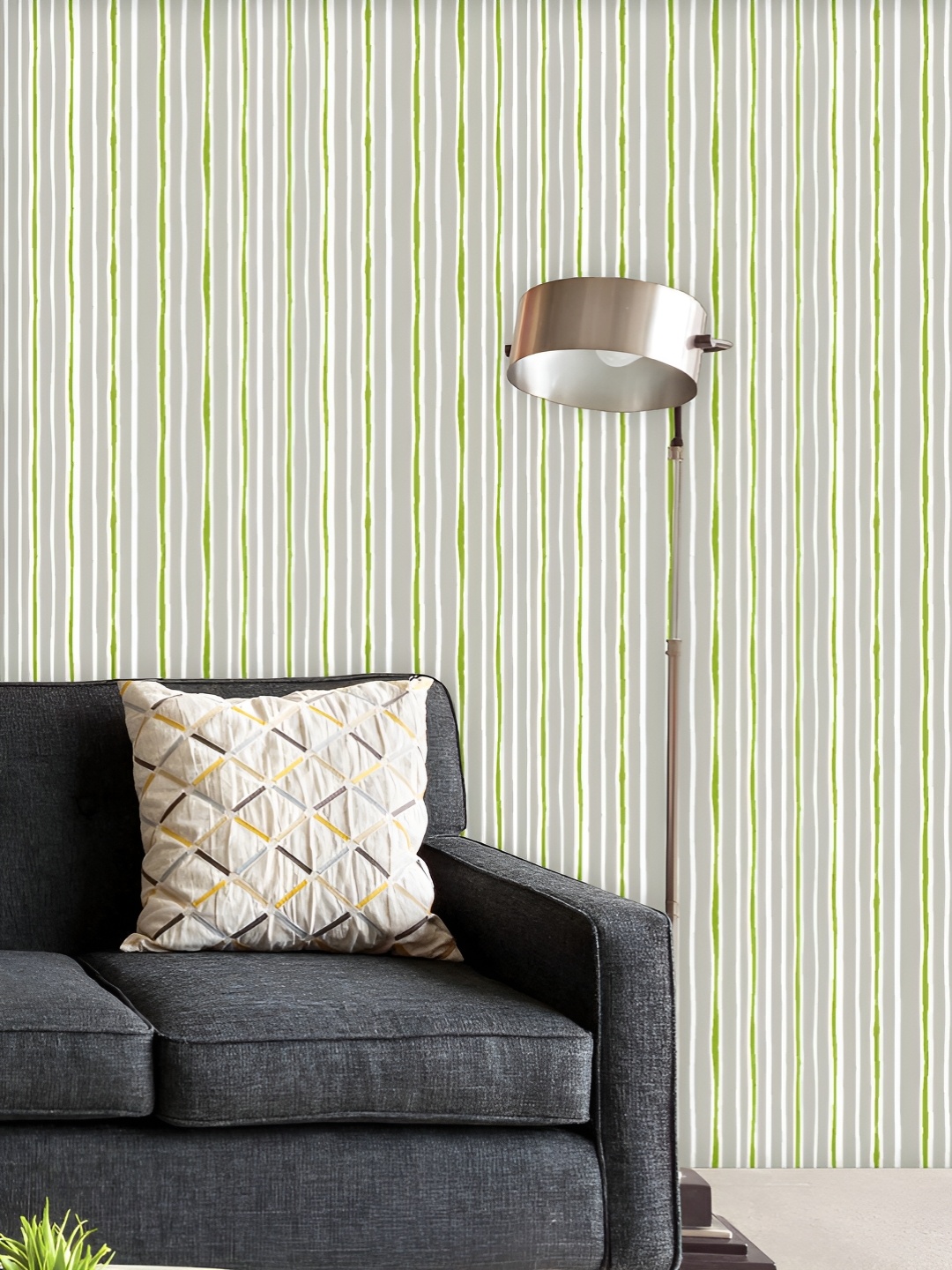 

ArtzFolio Printed UV-Resistant Anti-Bacterial Hand Drawn Wavy Uneven Vertical Stripes Peel & Stick Wallpaper, Multi