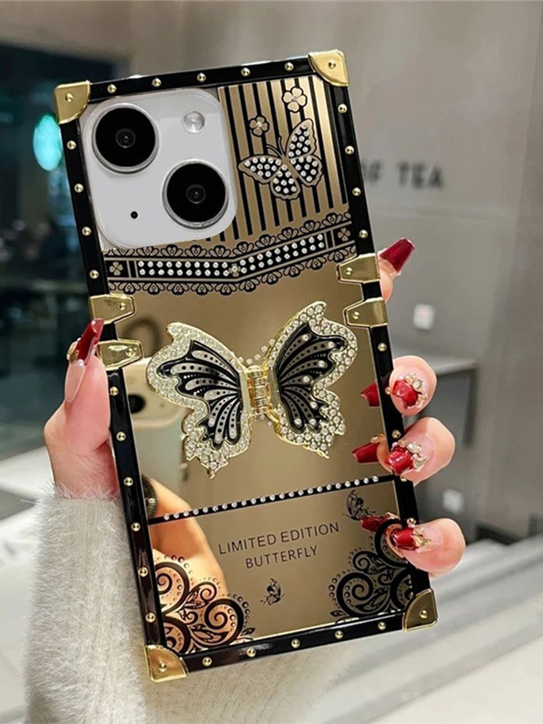 

Luxury Kase Solid Printed iPhone 14 Back Case Mobile Accessories, Black