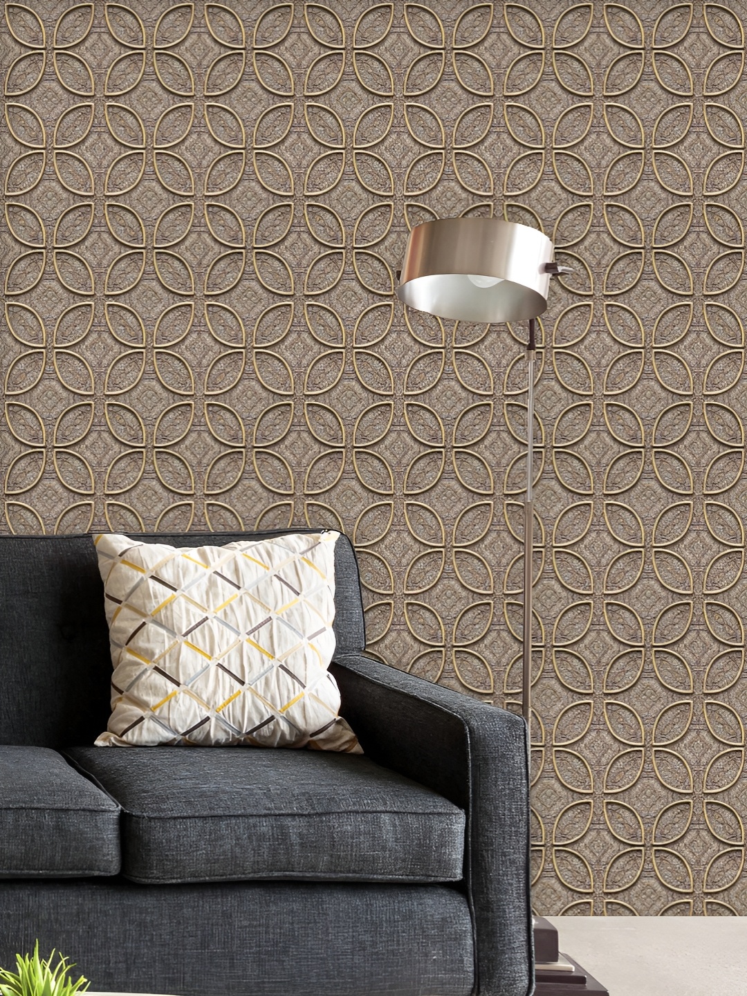 

ArtzFolio Printed UV-Resistant Anti-Bacterial Modern Metallic Relief Peel & Stick Wallpaper, Multi