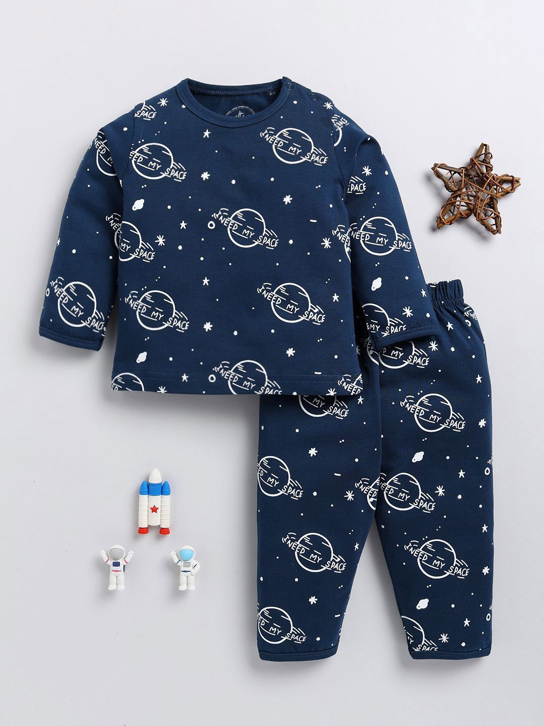 

Clt.s Kids Printed Pure Cotton Night suit, Blue
