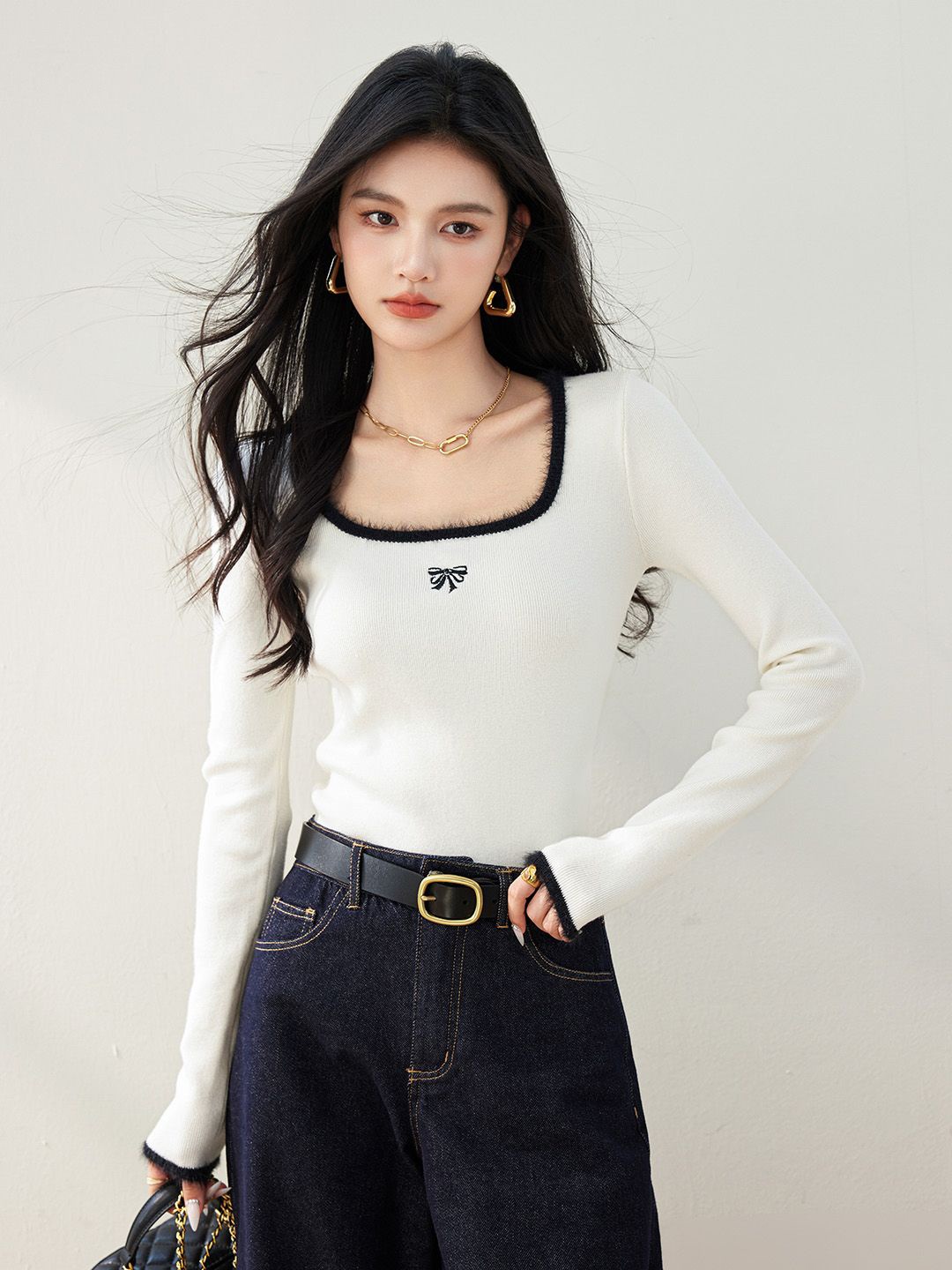 

JC Collection Women Long Sleeves Pullover, White