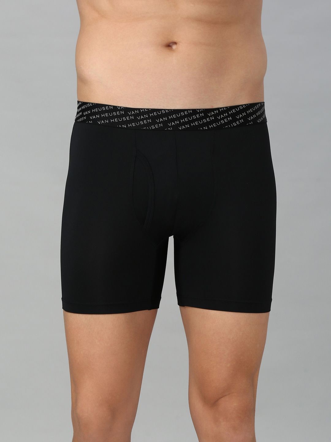 

Van Heusen Men Solid Pure Flexi Stretch Tactel Boxer Brief, Black