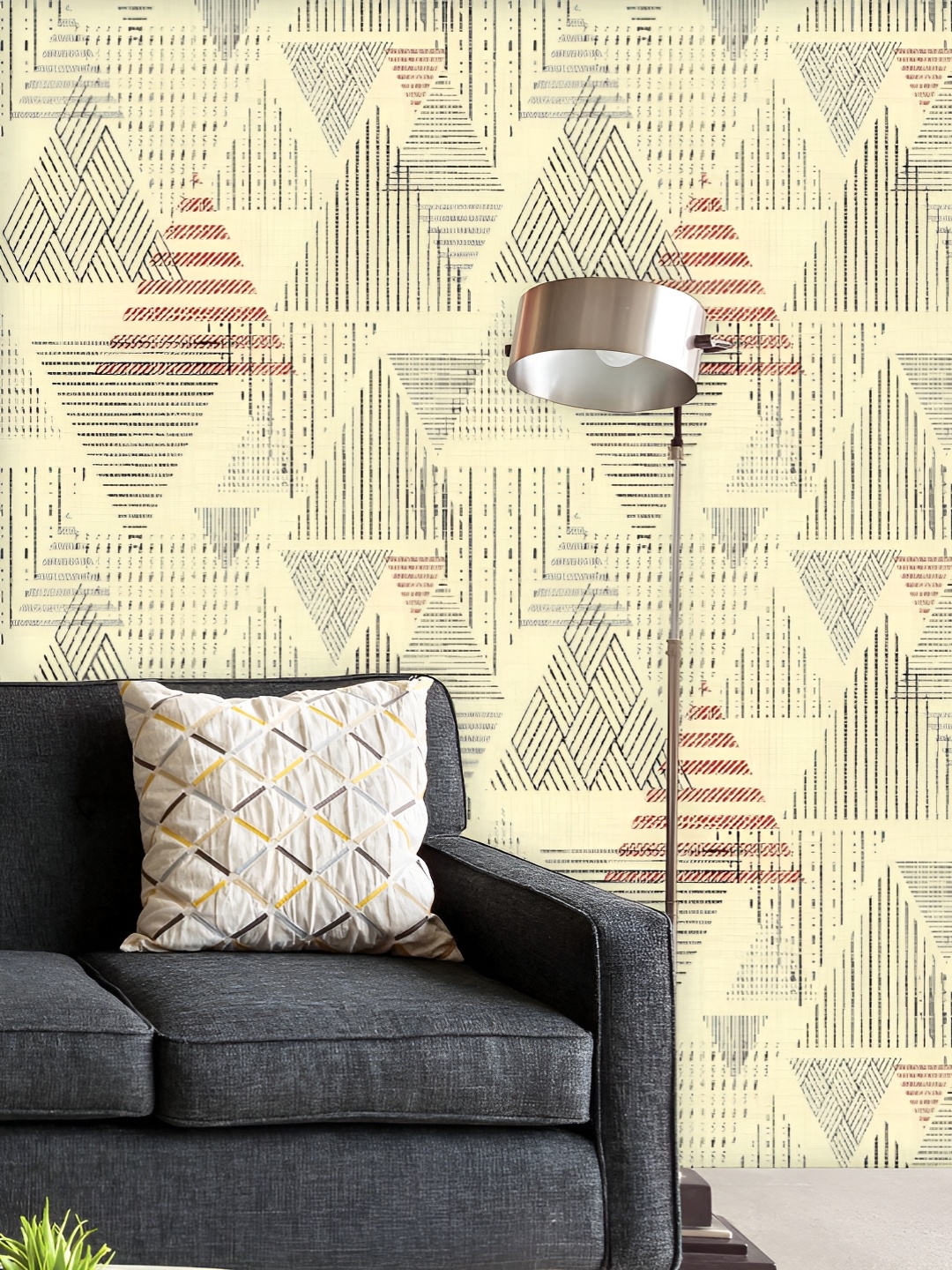 

ArtzFolio Printed UV-Resistant Anti-Bacterial Abstract Triangular Design Peel & Stick Wallpaper, Multi