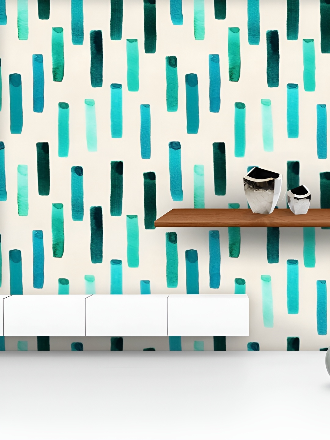 

ArtzFolio Printed UV-Resistant Anti-Bacterial Abstract Watercolor Lines Peel & Stick Wallpaper, Multi