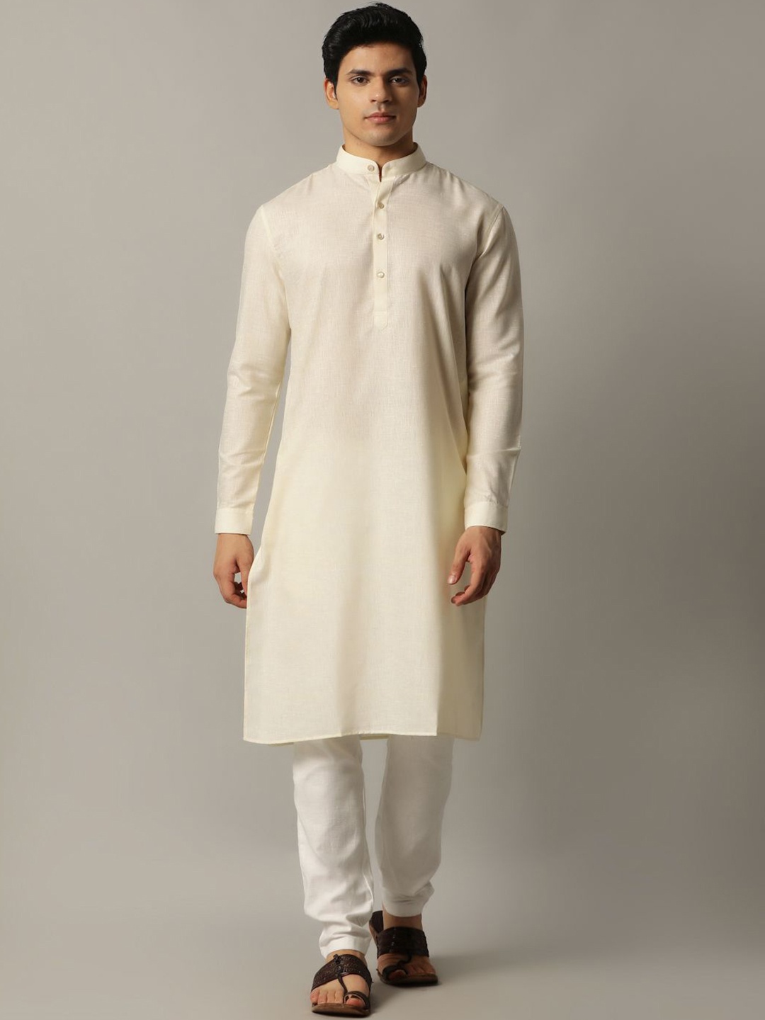 

Modi Kurta Mandarin Collar Straight Kurtas, Cream