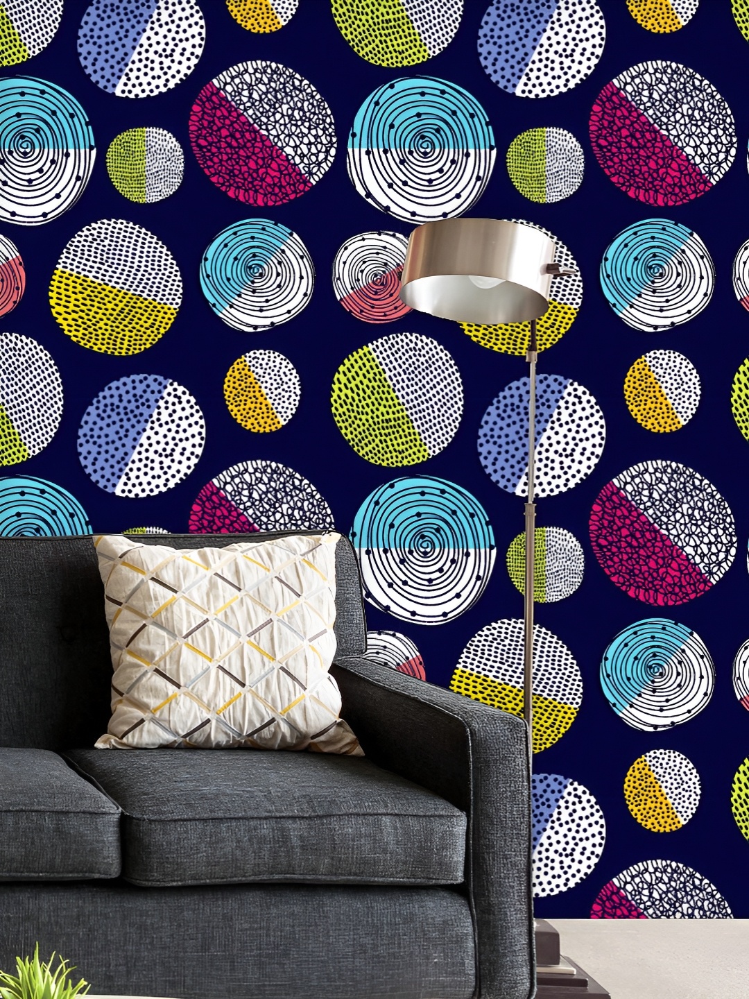 

ArtzFolio Printed UV-Resistant Anti-Bacterial Abstract Polka Dot Peel & Stick Wallpaper, Multi