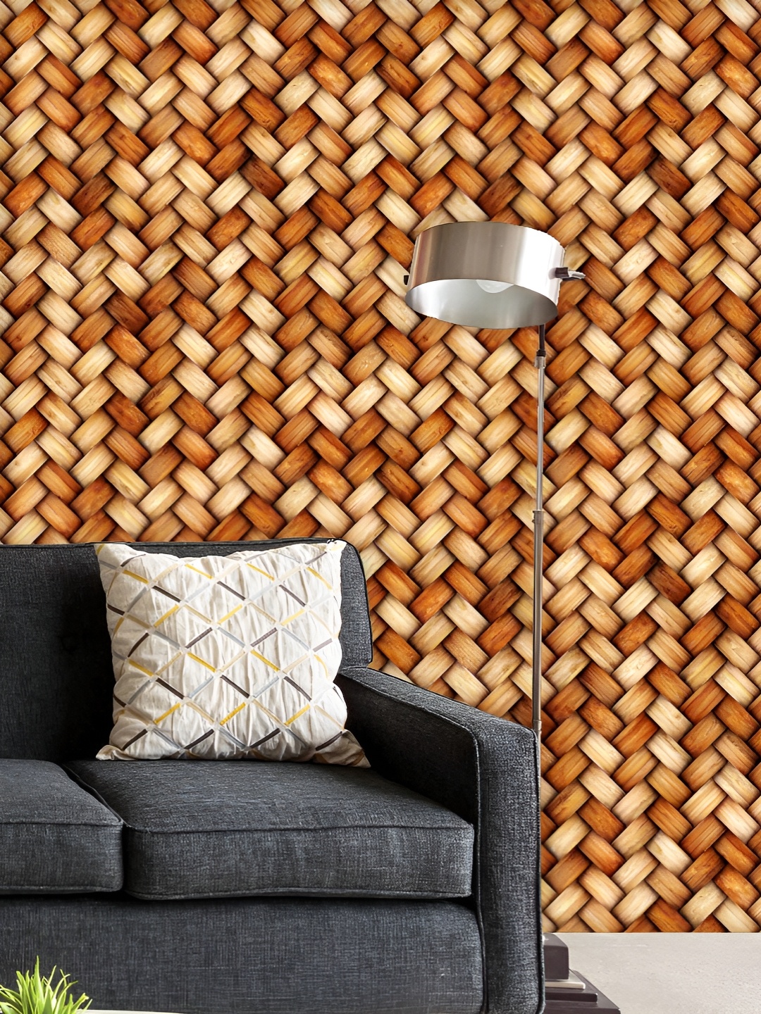 

ArtzFolio Printed UV-Resistant Anti-Bacterial Wicker Rattan Peel & Stick Wallpaper, Multi