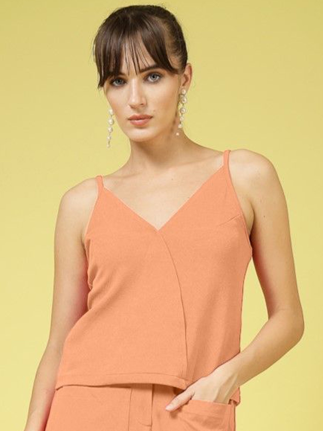 

Oomph! Women Regular Crop Top, Orange
