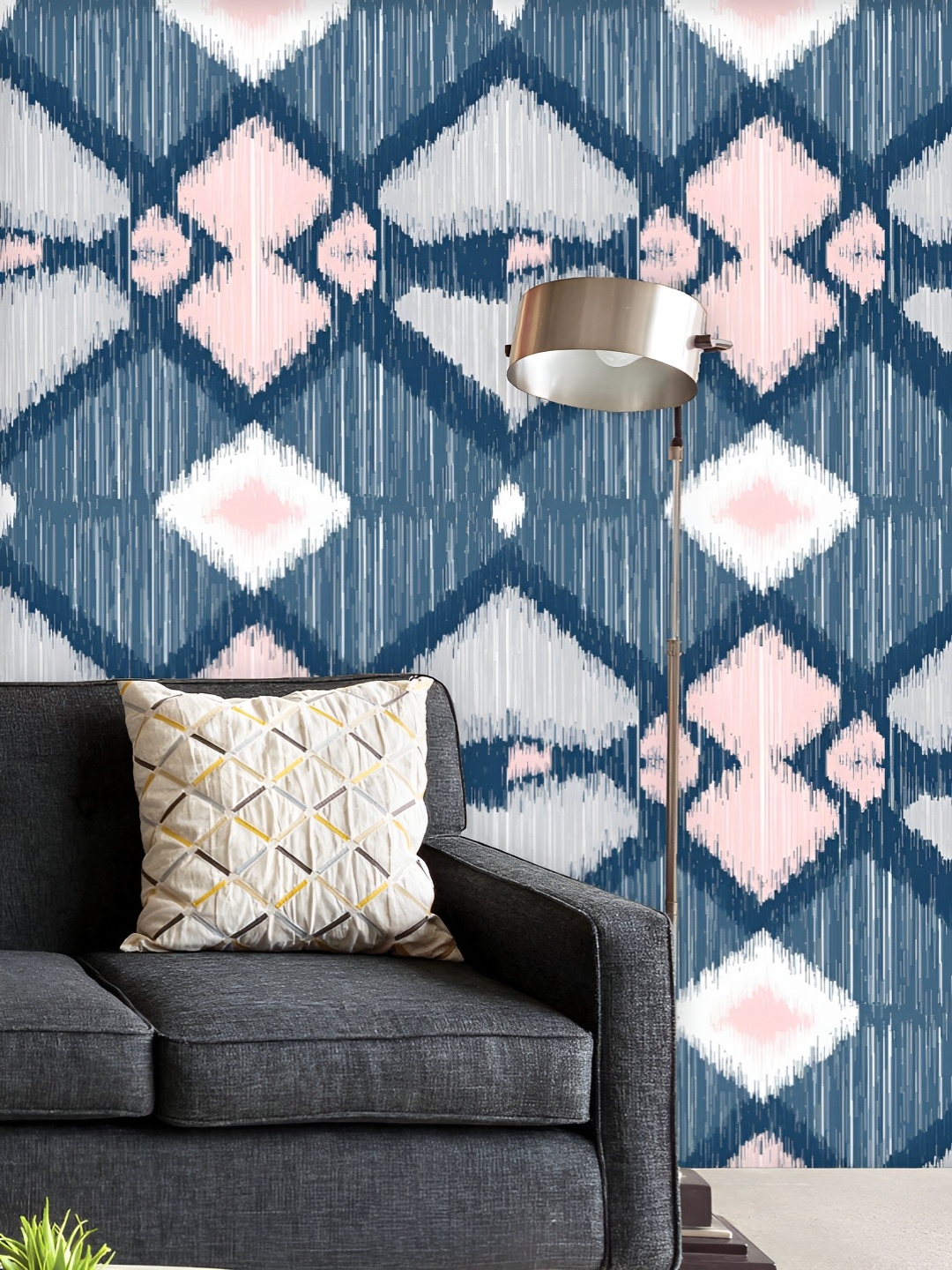 

ArtzFolio Printed UV-Resistant Anti-Bacterial Abstract Ikat Pattern Peel & Stick Wallpaper, Multi