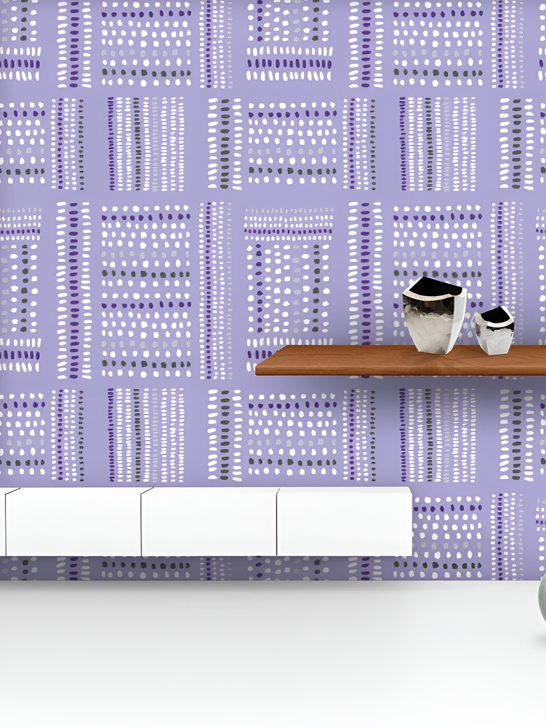 

ArtzFolio Printed UV-Resistant Anti-Bacterial Hand Drawn Tribal Stitches Peel & Stick Wallpaper, Multi