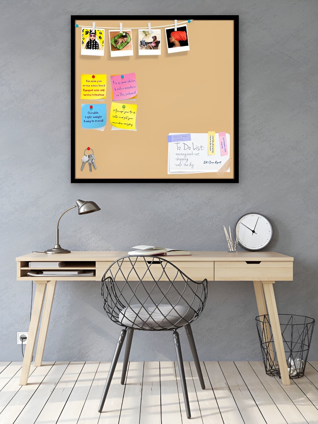 

ArtzFolio Wooden Notice Pin Board, Brown