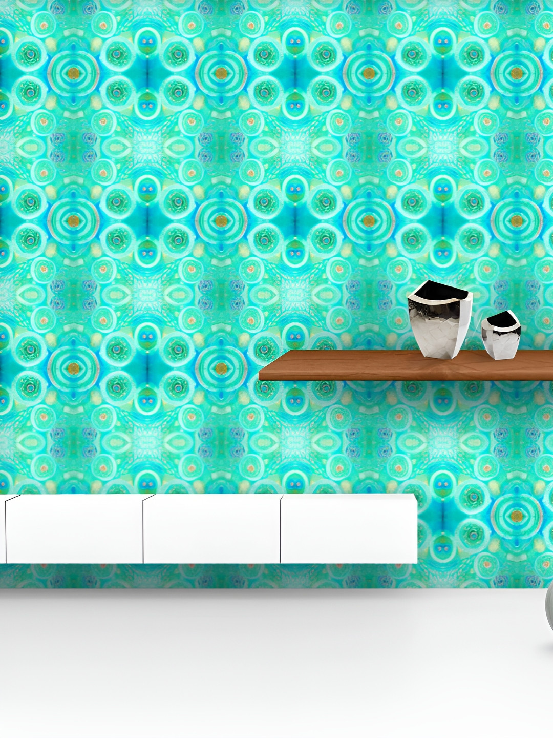 

ArtzFolio Printed UV-Resistant Anti-Bacterial Abstract Ornamental Pattern Peel & Stick Wallpaper, Multi