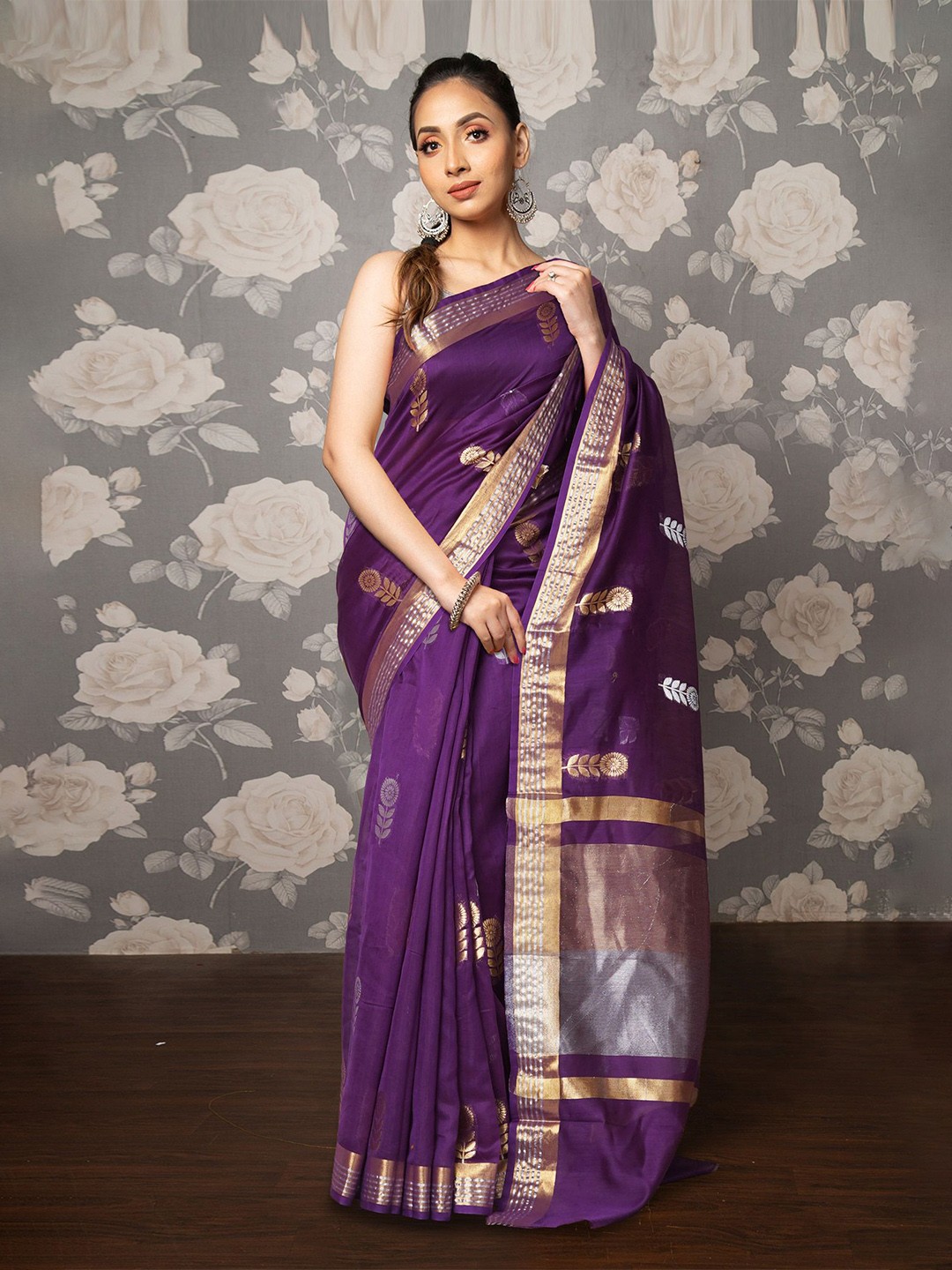 

Unnati Silks Woven Design Zari Uppada Saree, Violet