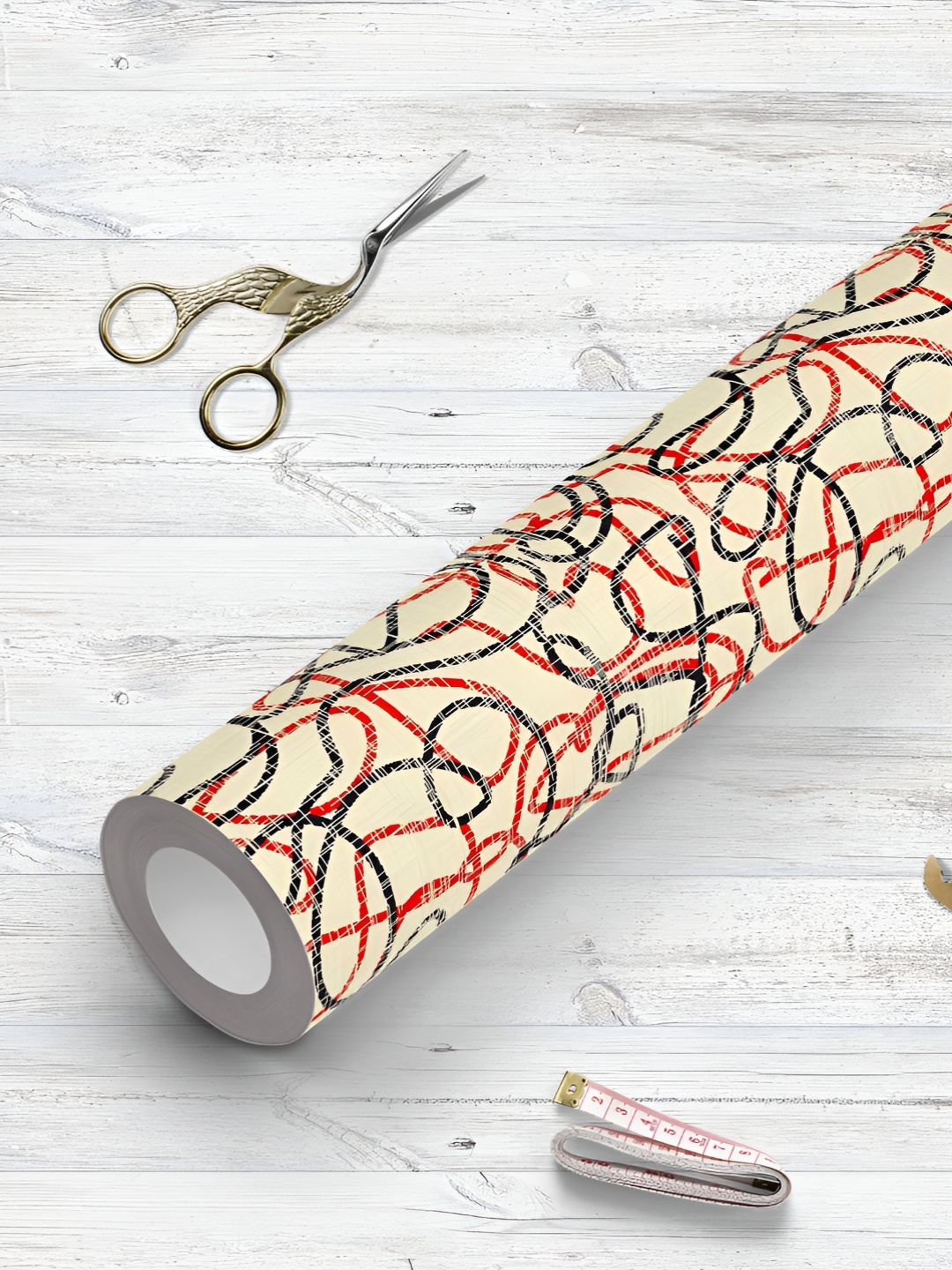 

ArtzFolio Printed UV-Resistant Anti-Bacterial Hand-Drawn Tangled Lines Peel & Stick Wallpaper, Multi
