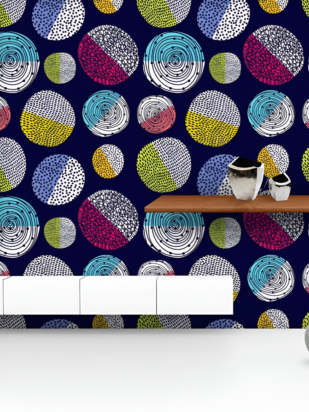 

ArtzFolio Printed UV-Resistant Anti-Bacterial Abstract Polka Dot Peel & Stick Wallpaper, Multi