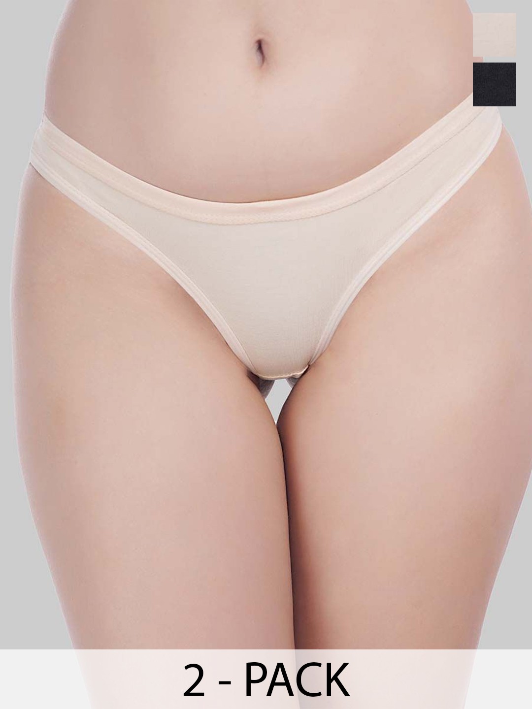 

YOU FOREVER Pack Of 2 Low-Rise Thong Briefs, Black