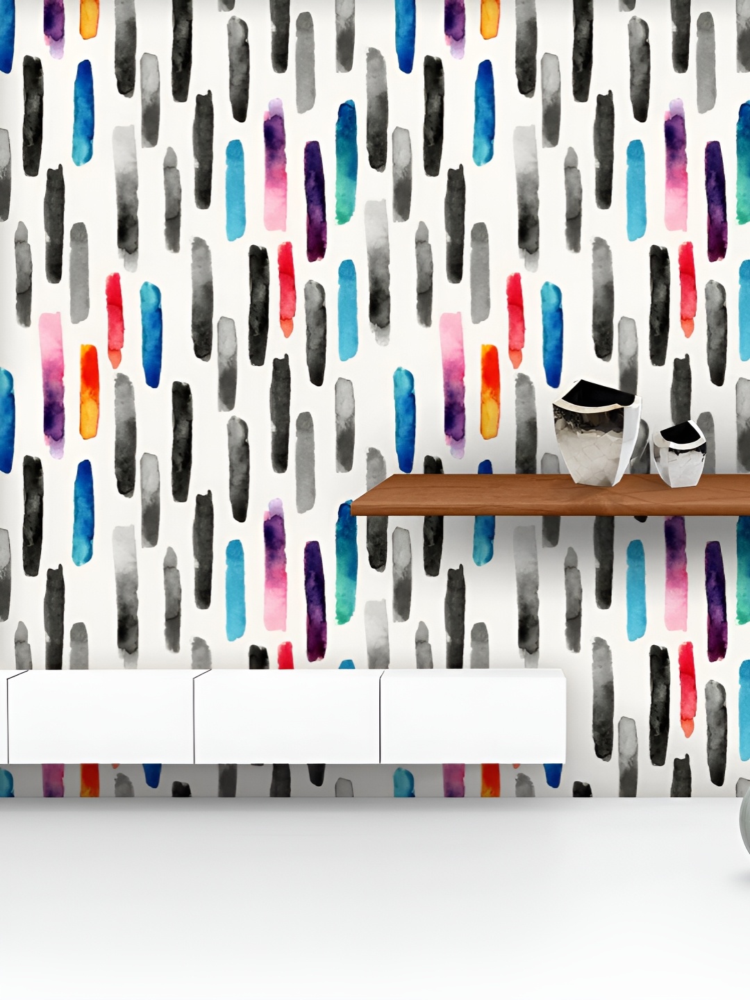 

ArtzFolio White & Black Printed Peel & Stick Wallpaper