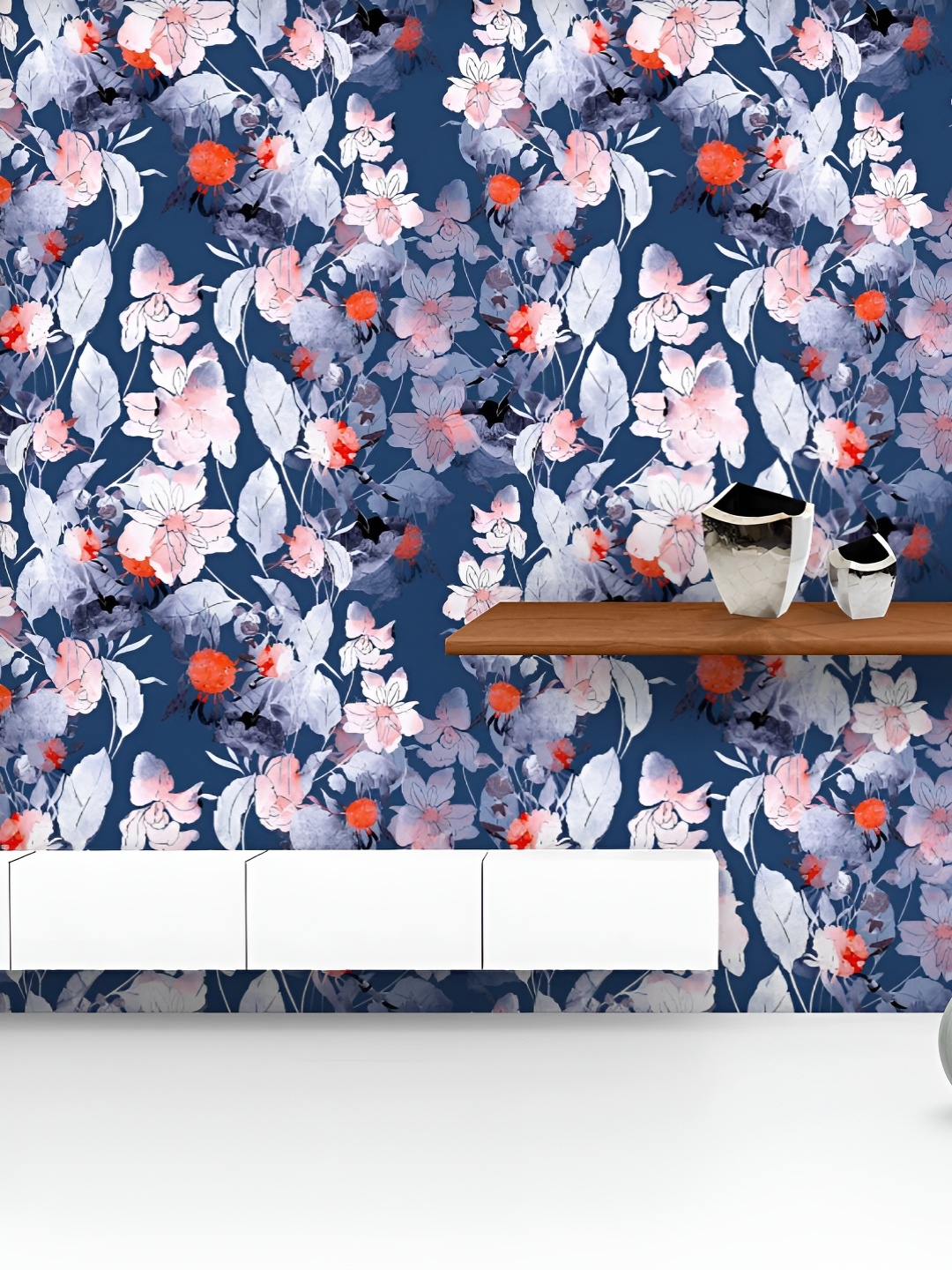 

ArtzFolio Printed UV-Resistant Anti-Bacterial Boho Floral Art Peel & Stick Wallpaper, Multi