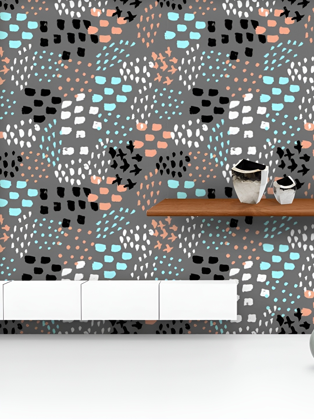 

ArtzFolio Grey & White Printed UV Resistant Wallpaper