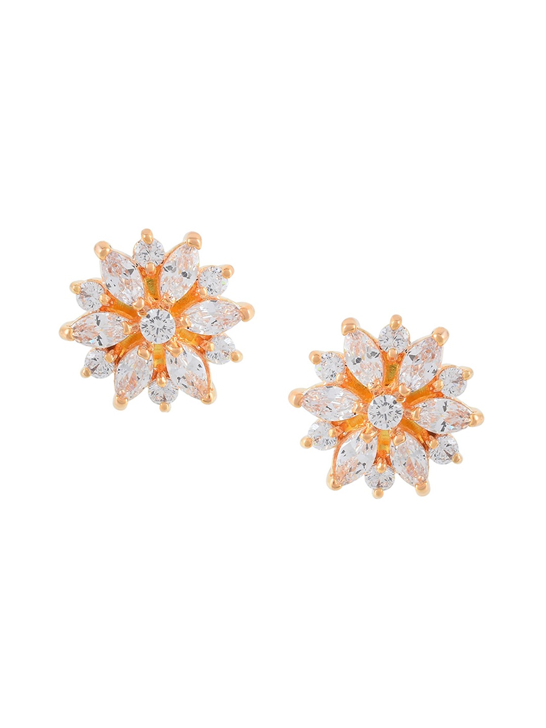 

MEMOIR Gold-Plated Stone Studded Contemporary Studs Earrings