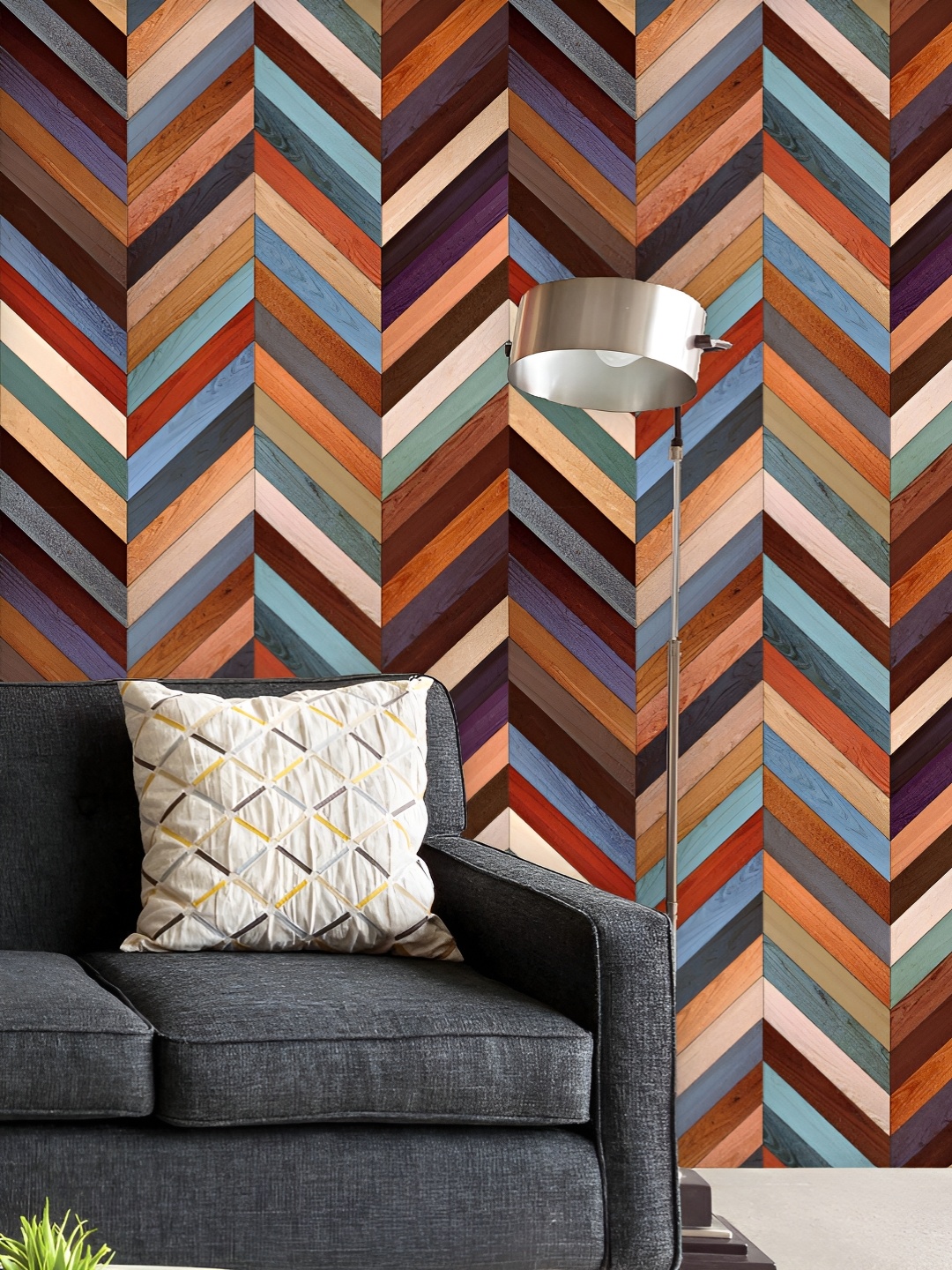 

ArtzFolio Printed UV-Resistant Anti-Bacterial Wood Parquet Art Peel & Stick Wallpaper, Multi