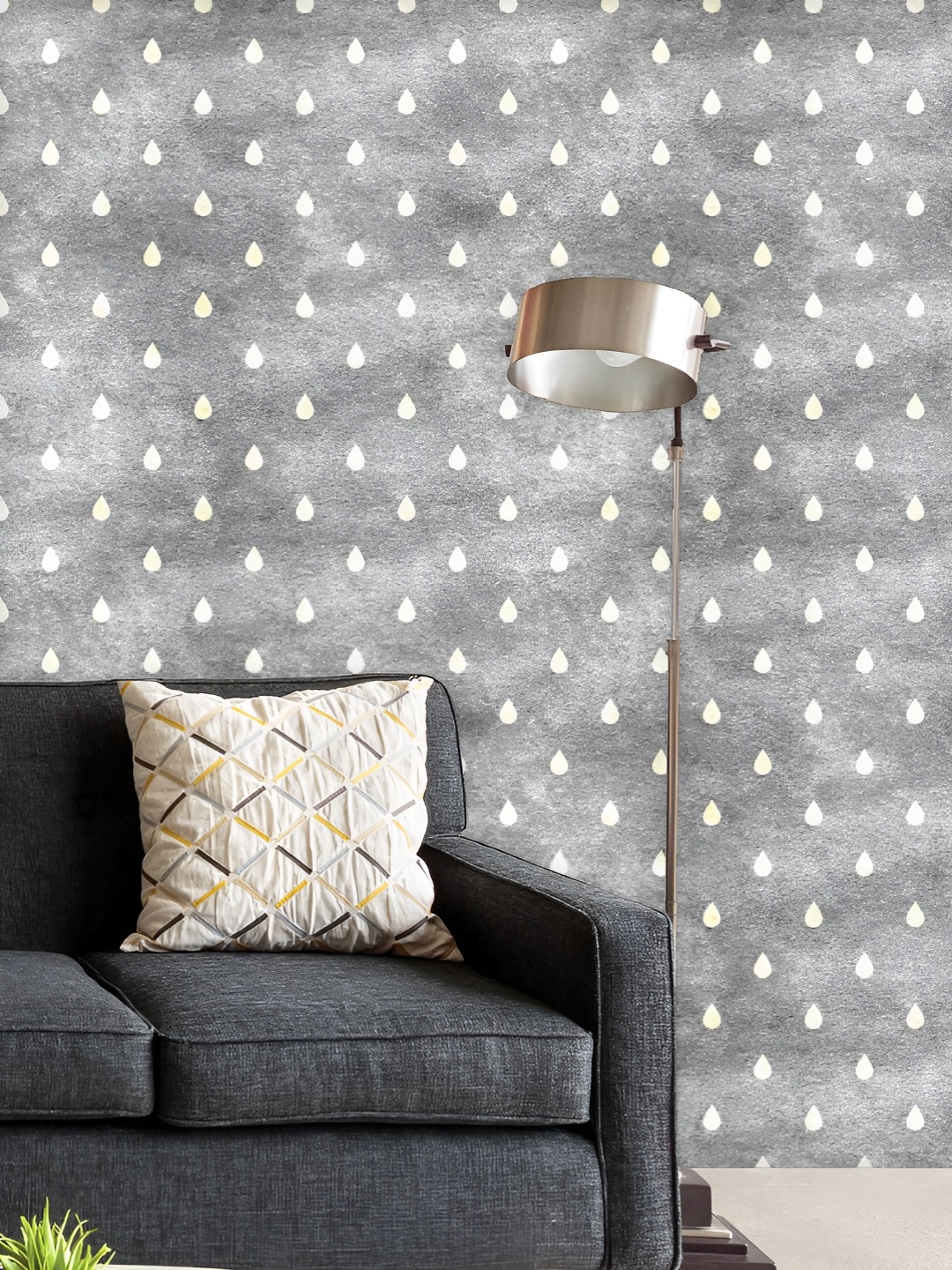 

ArtzFolio Printed UV-Resistant Anti-Bacterial Minimalistic Raindrops Peel & Stick Wallpaper, Multi