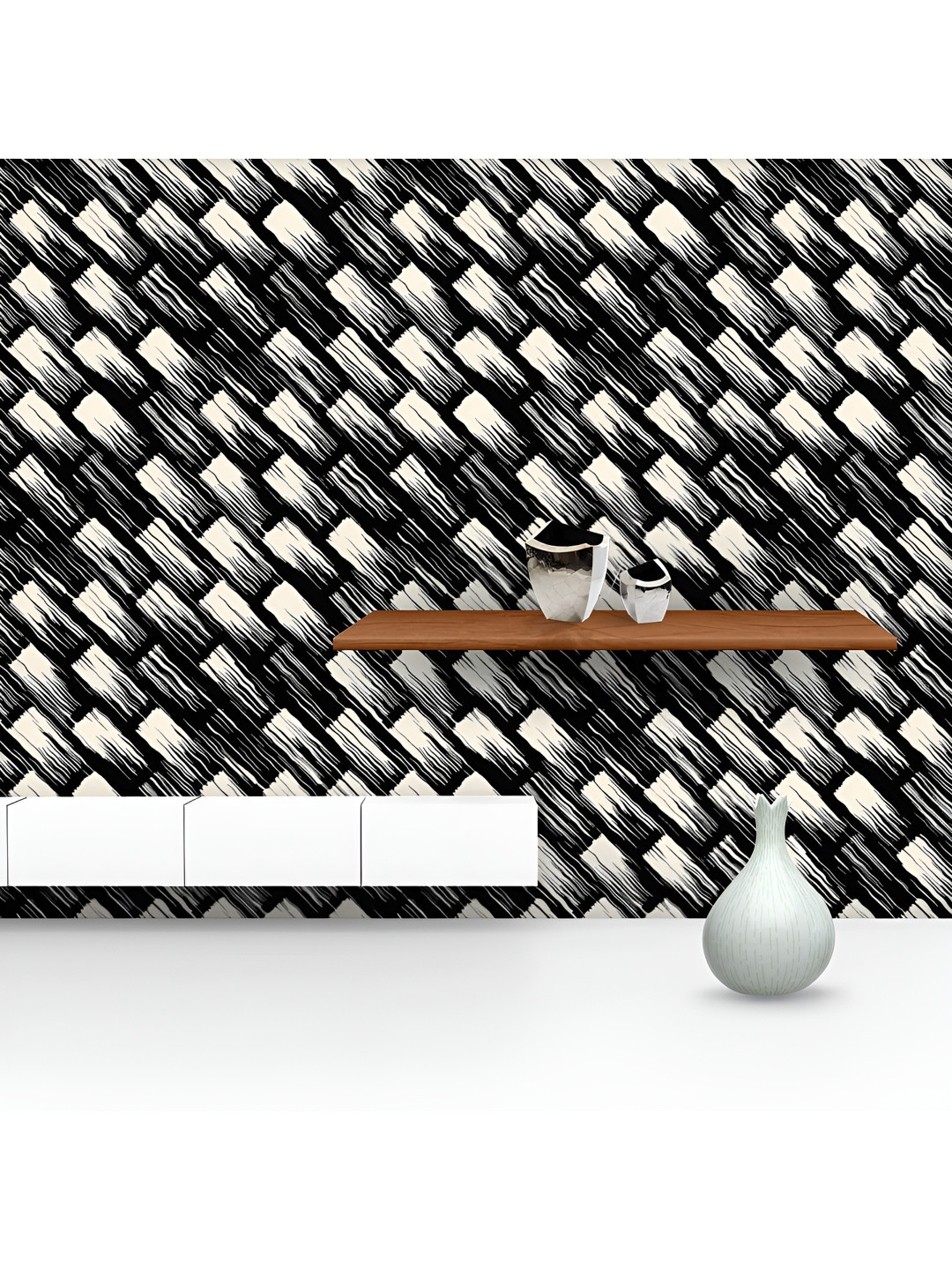 

ArtzFolio Printed UV-Resistant Anti-Bacterial Brush Striped Strokes Peel & Stick Wallpaper, Multi