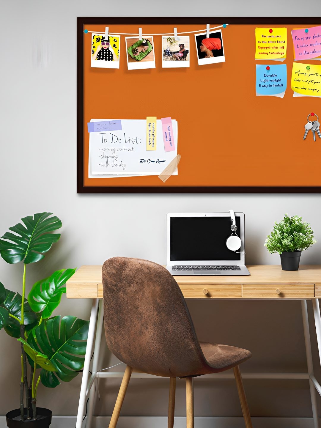 

ArtzFolio Wooden Notice Pin Board, Brown