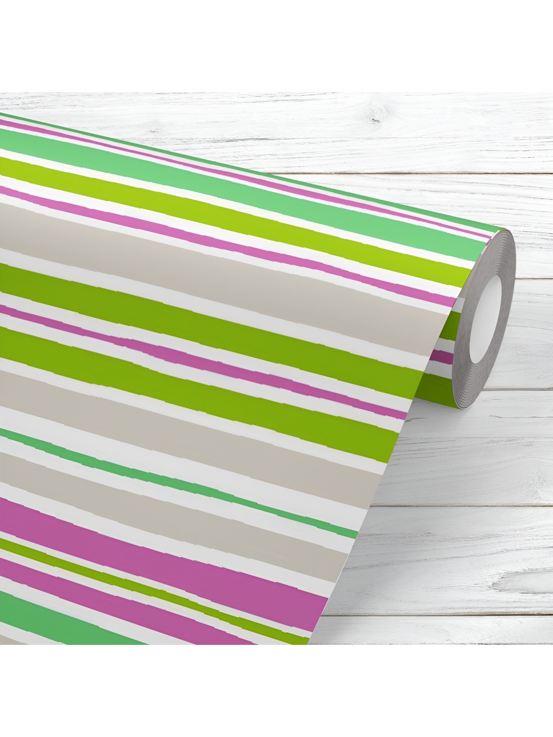 

ArtzFolio Printed UV-Resistant Anti-Bacterial Colorful Wavy Horizontal Stripes Peel & Stick Wallpaper, Multi