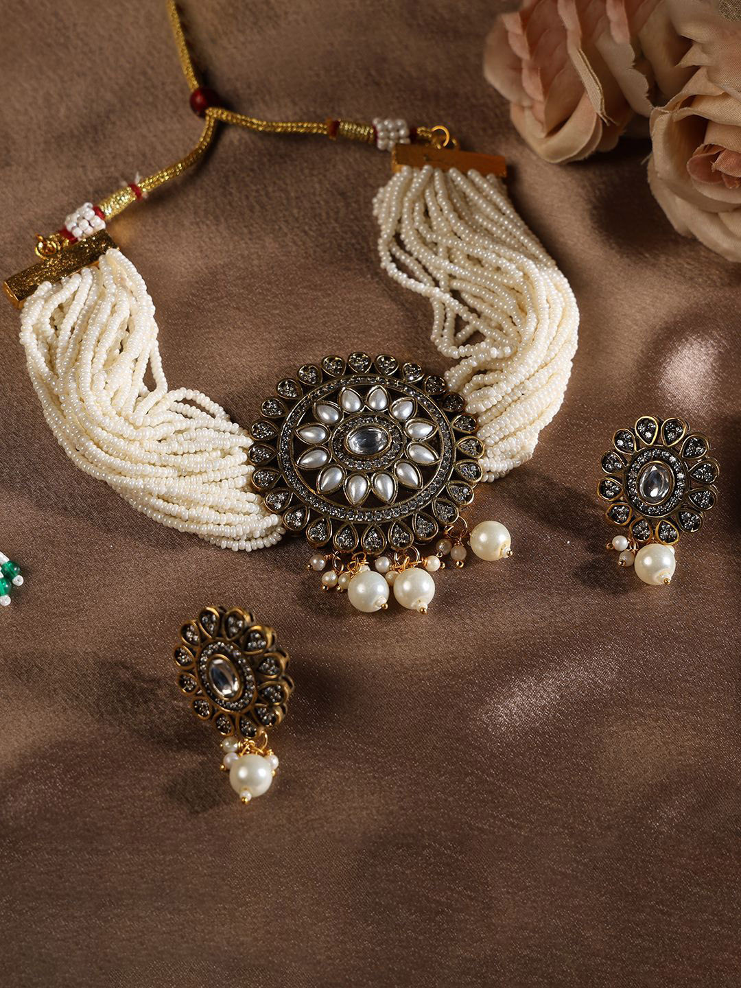 

PATOLA BY VJ Gold-Plated Beaded Jewellery Set