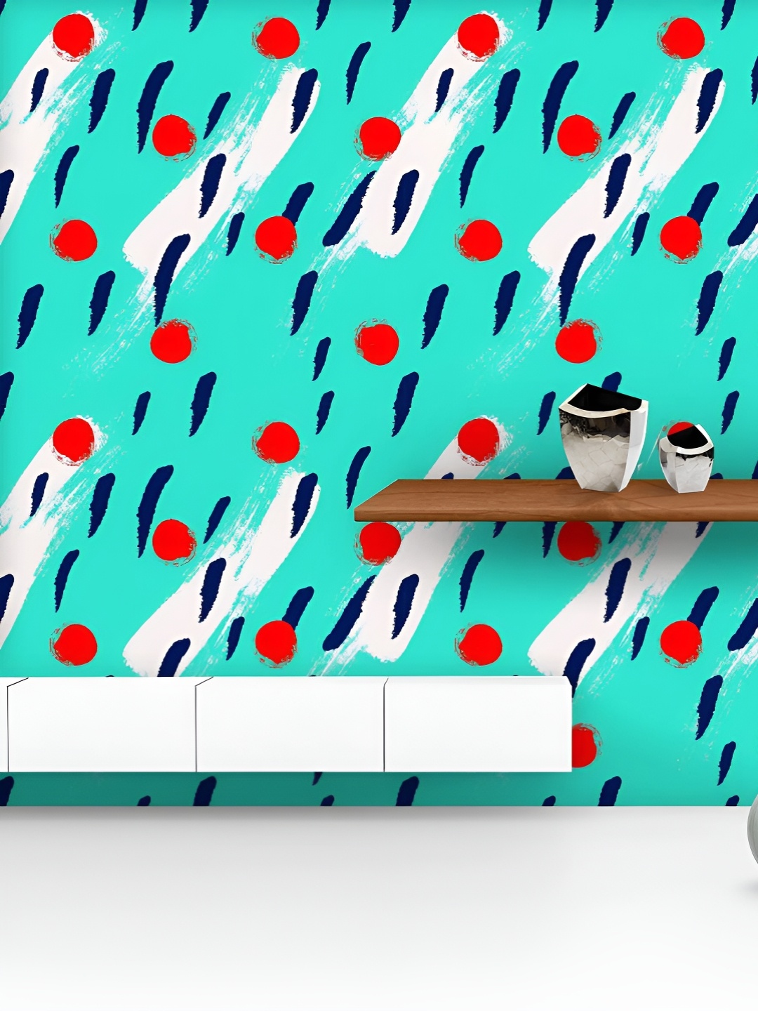 

ArtzFolio Printed UV-Resistant Anti-Bacterial Modern Shapes Peel & Stick Wallpaper, Multi