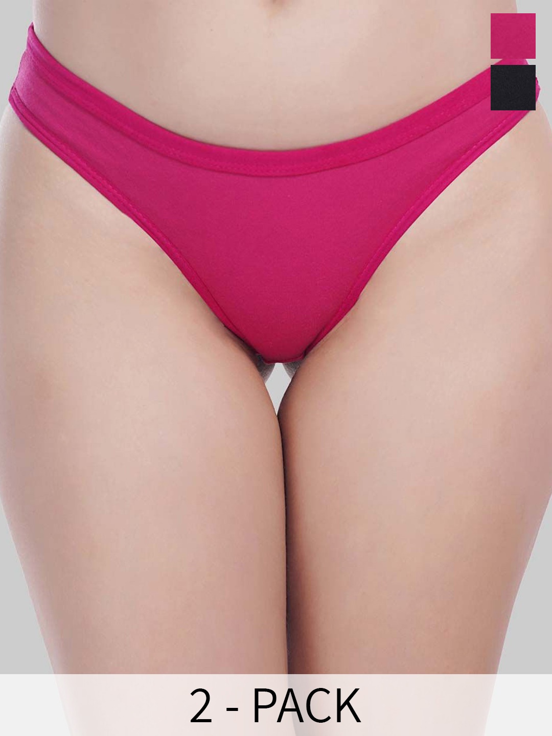 

YOU FOREVER Women Pack of 2 Low Rise Thong Briefs, Black