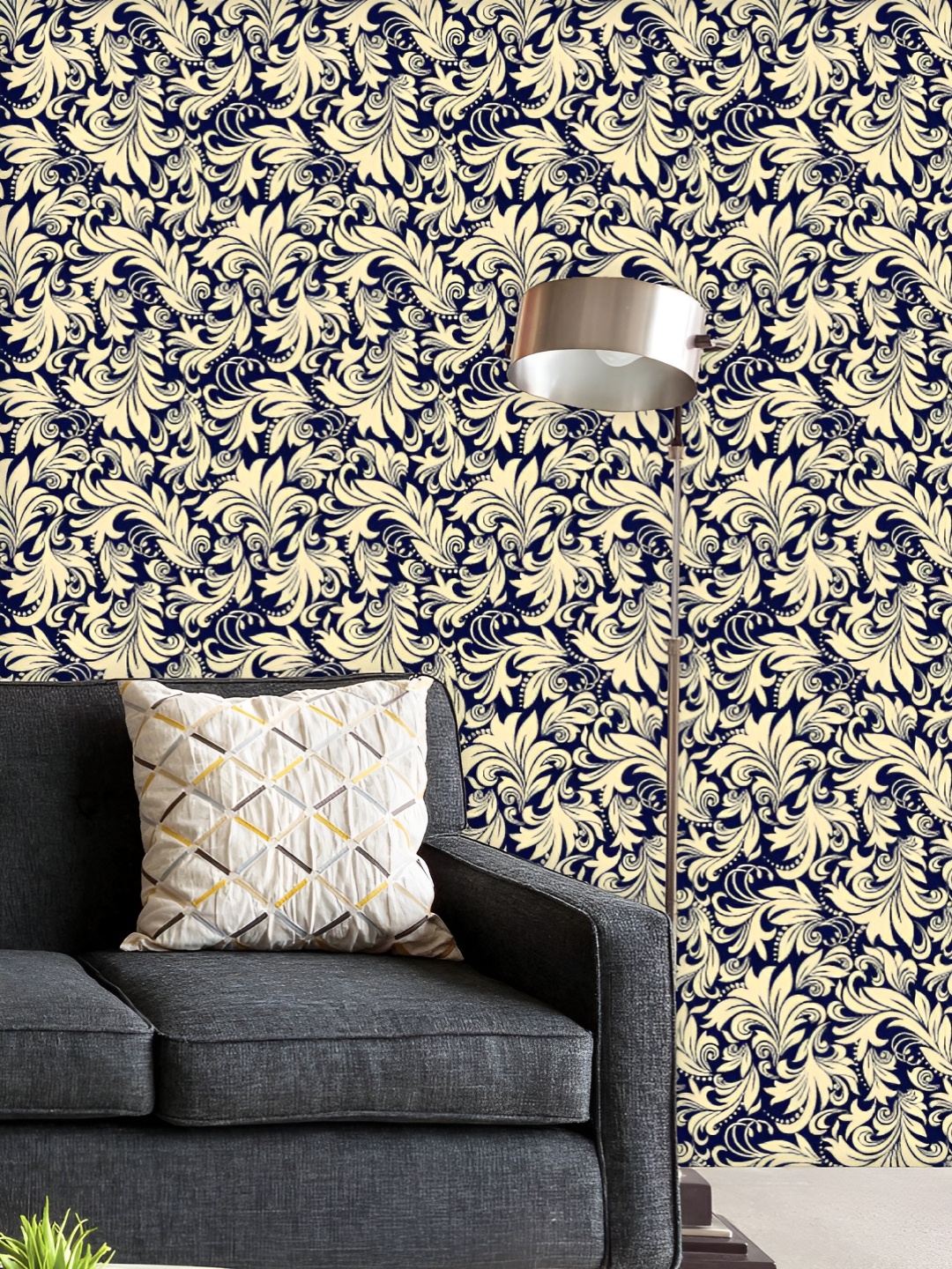 

ArtzFolio Printed UV-Resistant Anti-Bacterial Beige Baroque Peel & Stick Wallpaper, Multi