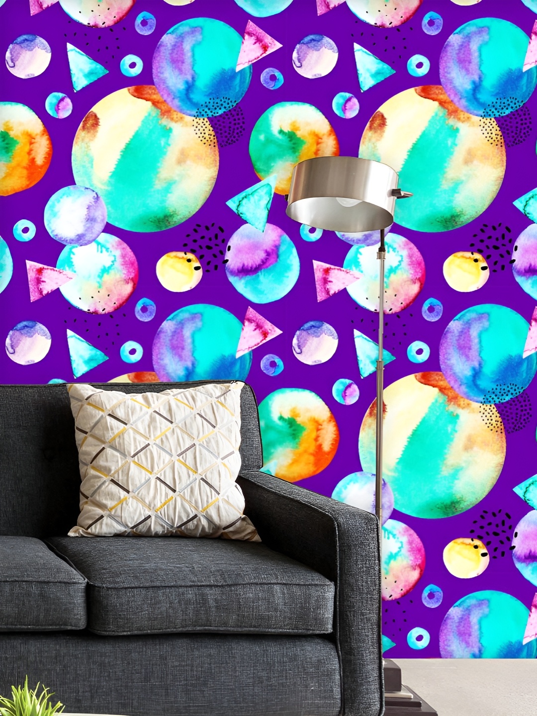 

ArtzFolio Printed UV-Resistant Anti-Bacterial Abstract Watercolor Shapes Peel & Stick Wallpaper, Multi
