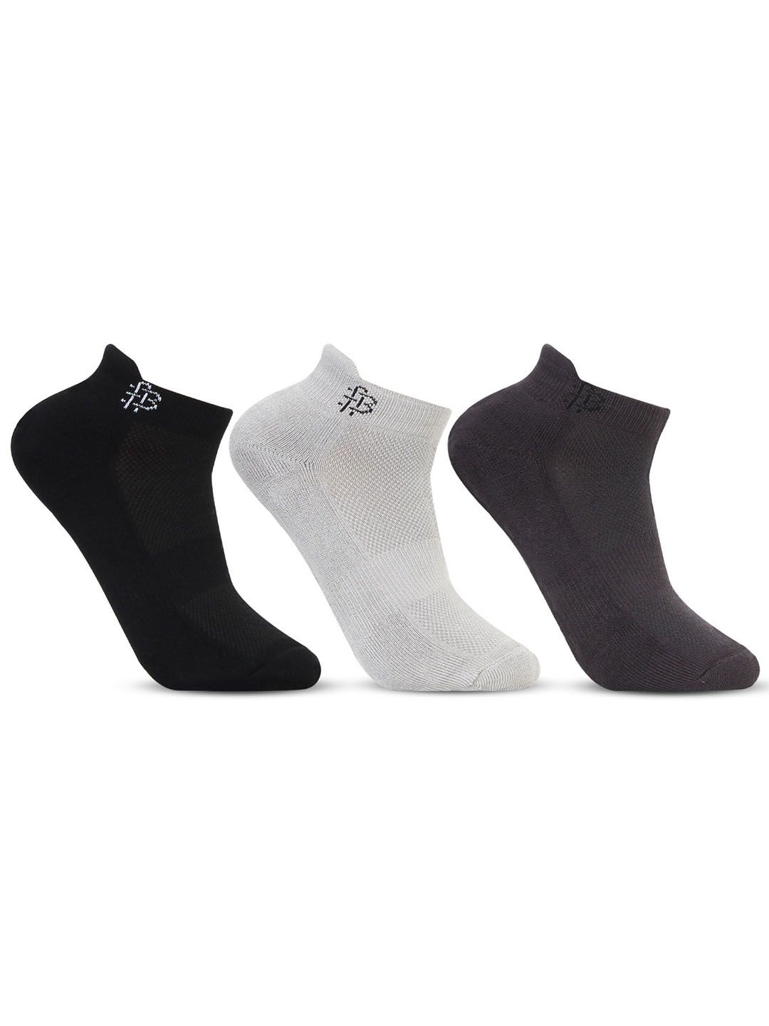 

Bonjour Men Pack Of 3 Ankle Length Socks, Black