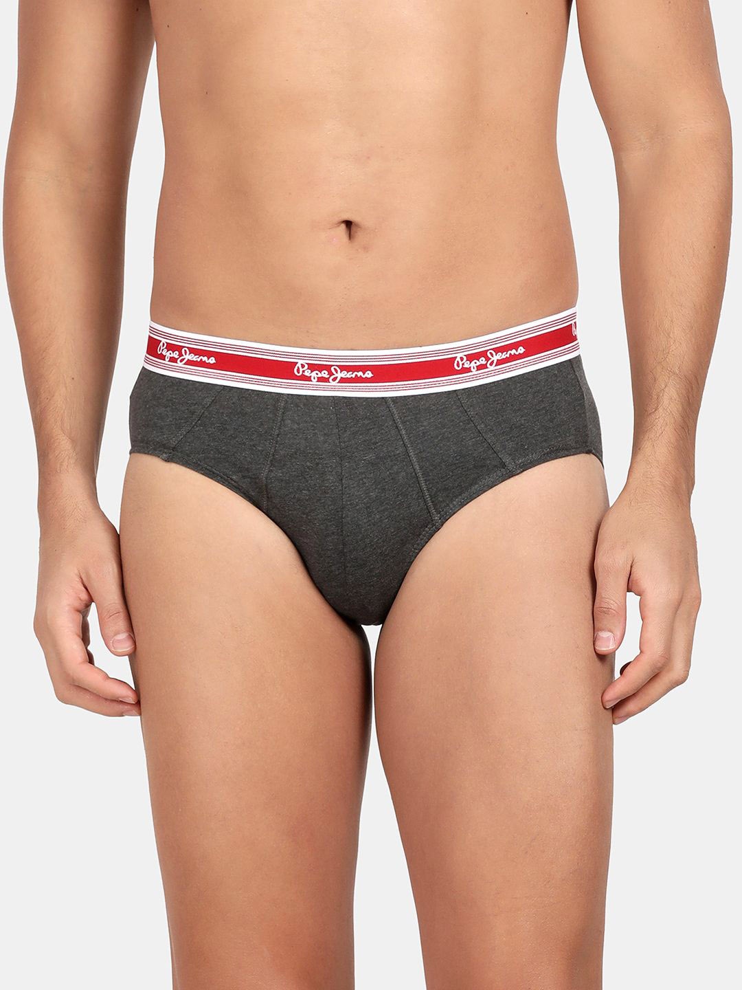 

Pepe Jeans Men Cotton Basic Briefs CLB03-01-CHML, Charcoal