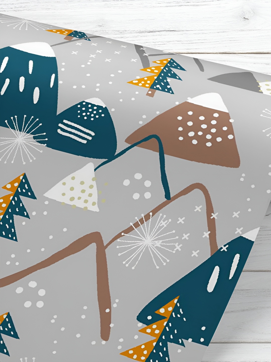 

ArtzFolio Printed UV-Resistant Anti-Bacterial Snowy Mountain Pattern Peel & Stick Wallpaper, Multi