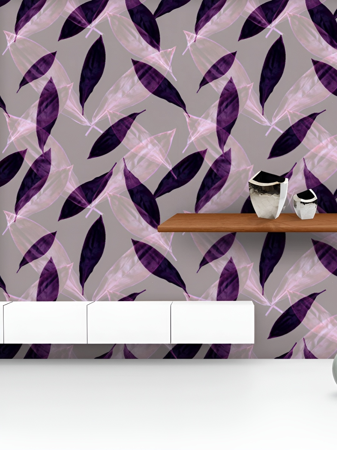 

ArtzFolio Grey & Purple Printed UV Resistant Wallpaper