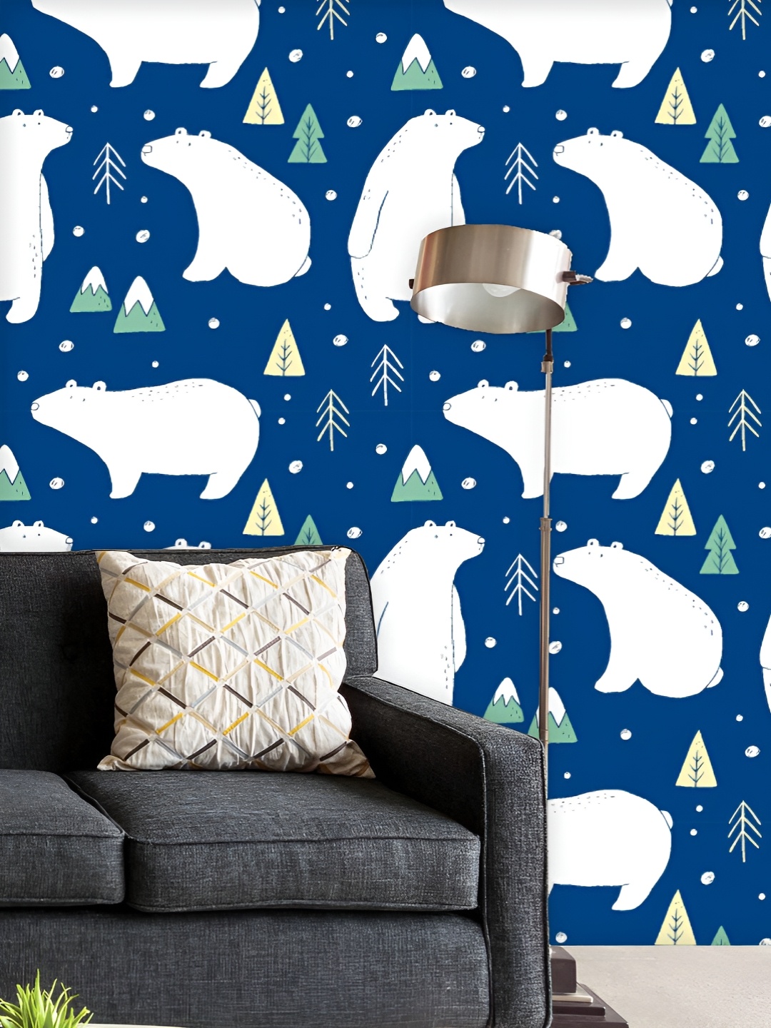 

ArtzFolio Printed UV-Resistant Anti-Bacterial Polar Bears Peel & Stick Wallpaper, Multi