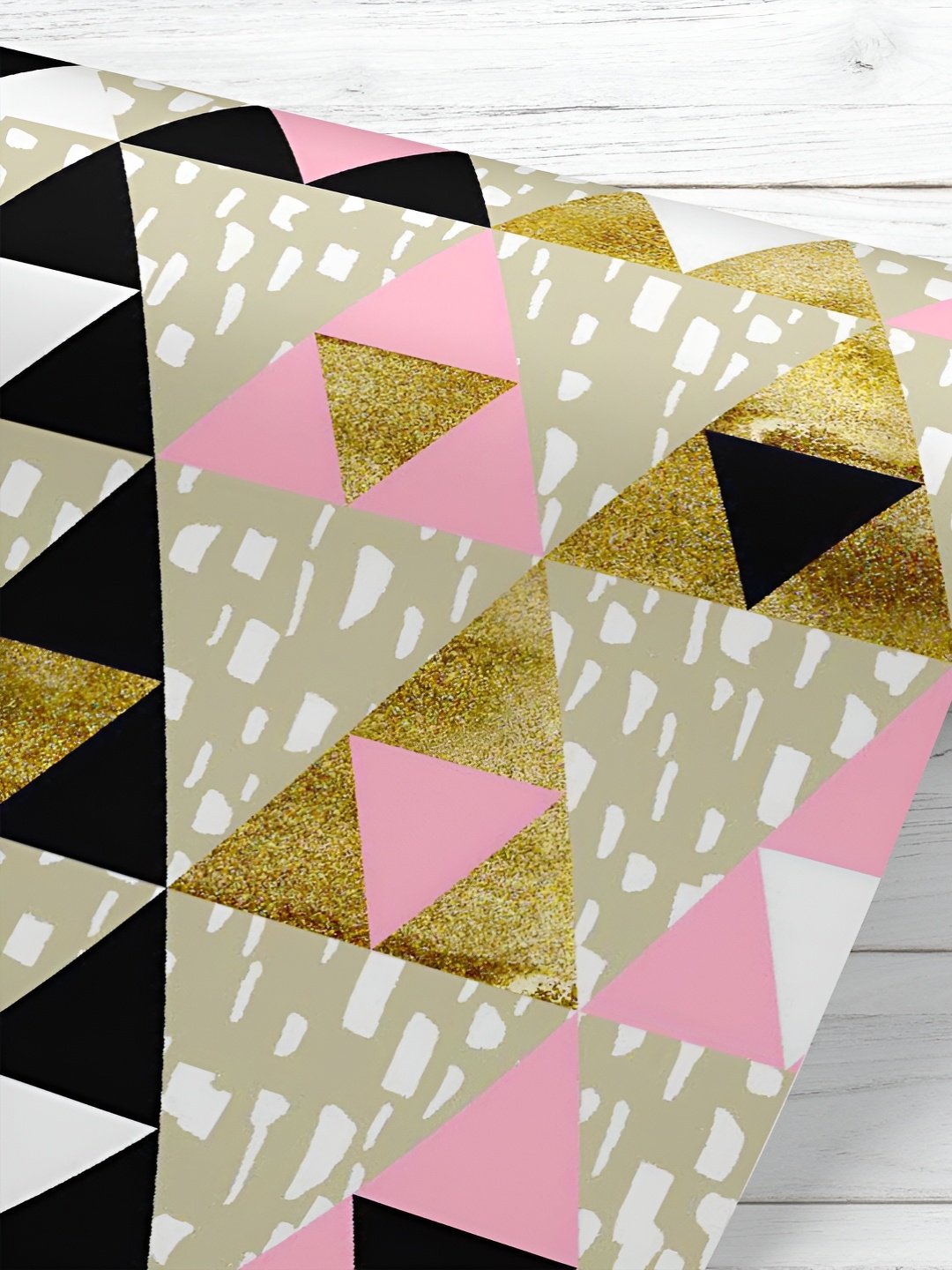 

ArtzFolio Beige & Pink Geometric Printed UV Resistant Wallpaper